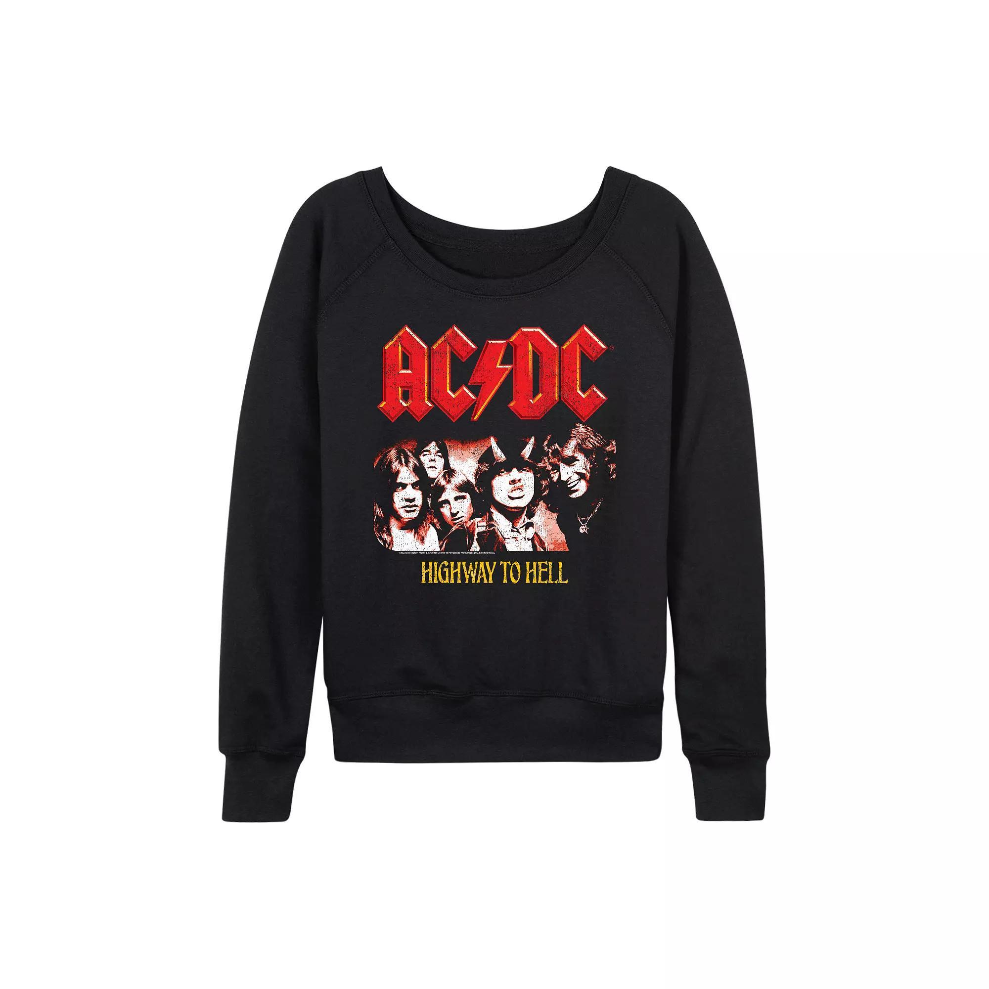 Womens ACDC Highway To Hell French Terry Long Sleeve Tee Product Image