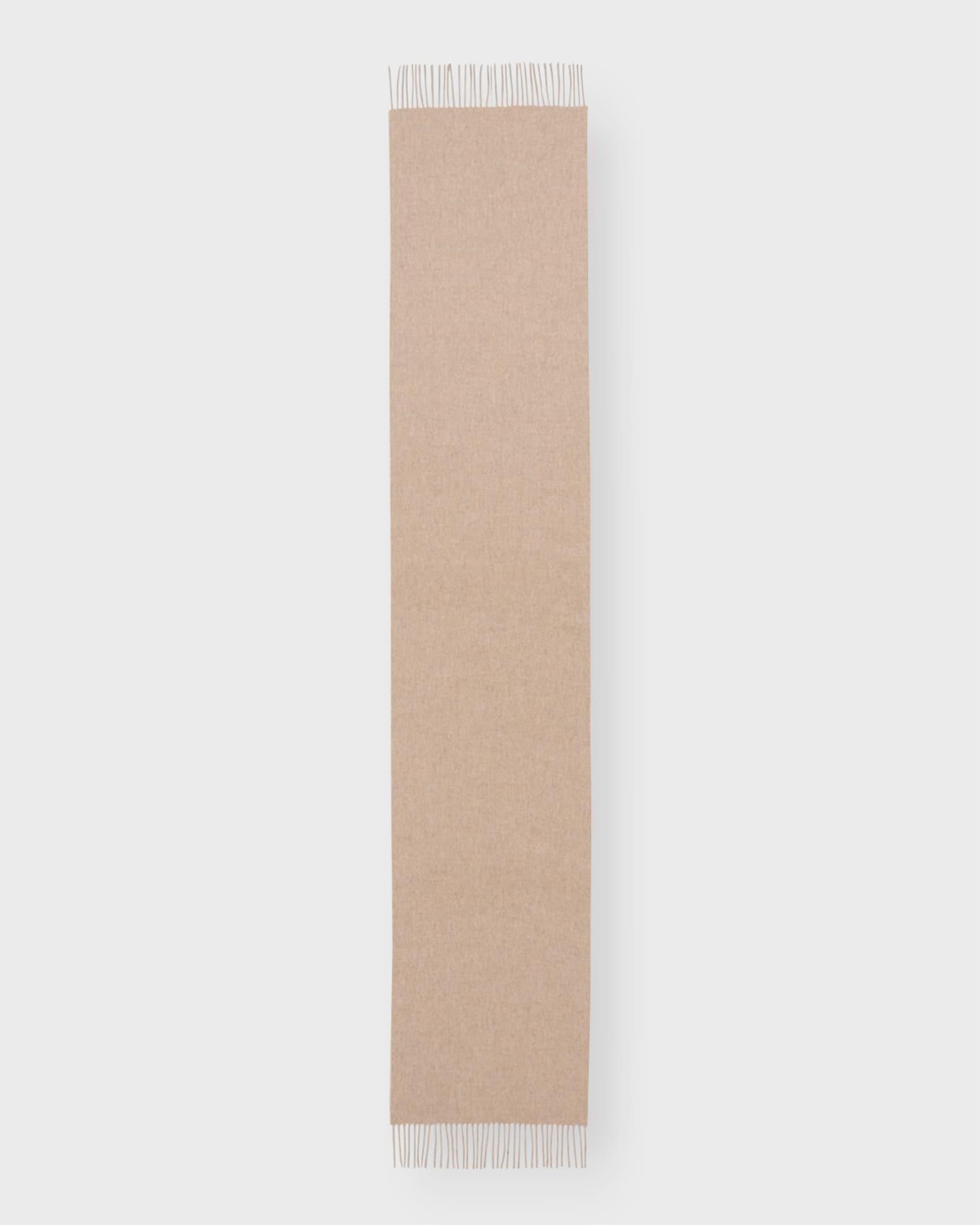 Wide Beige Cashmere Fringe Scarf Product Image