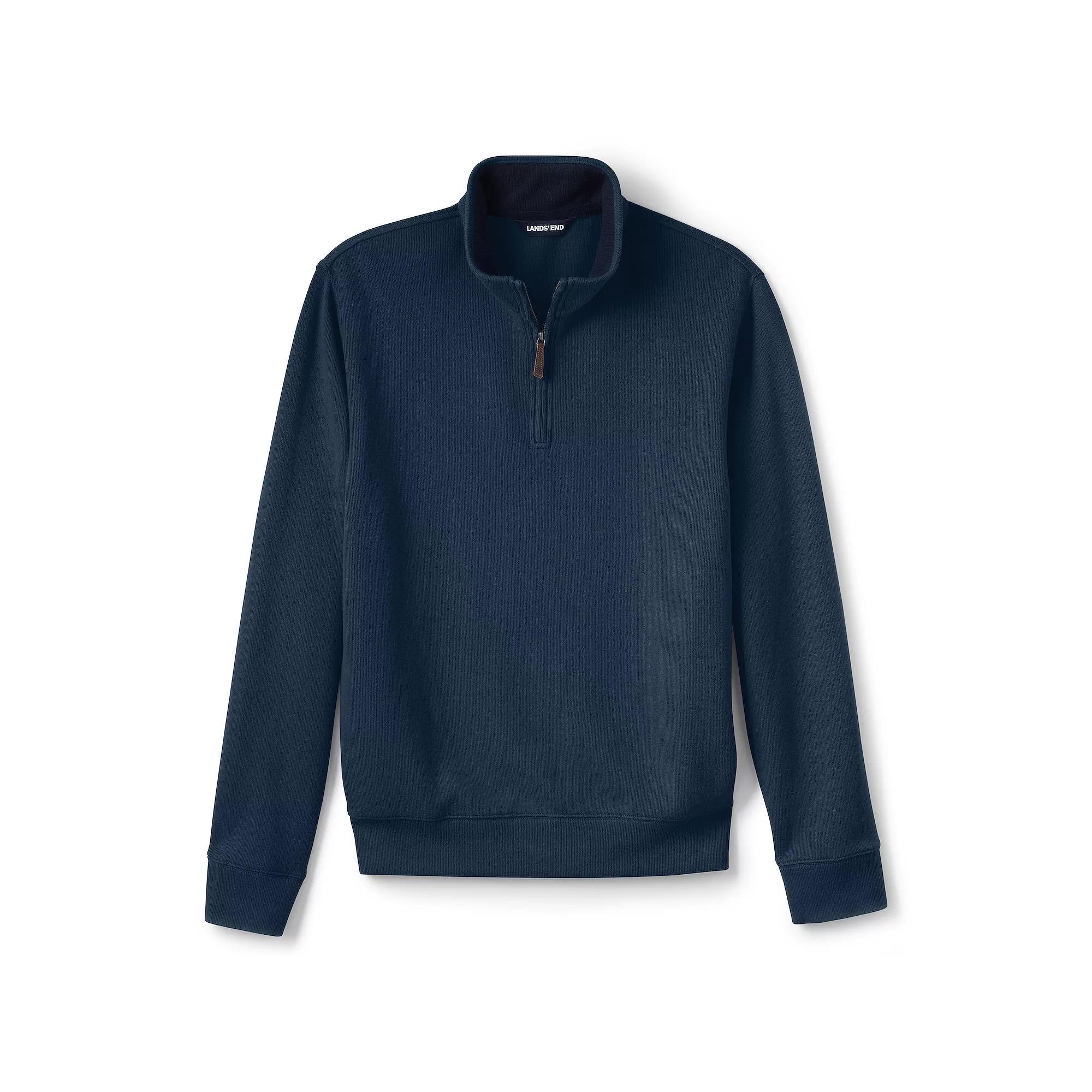 Big & Tall Lands' End Bedford Classic-Fit Ribbed Quarter-Zip Sweater, Men's, Size: XL Tall, Radiant Blue Product Image