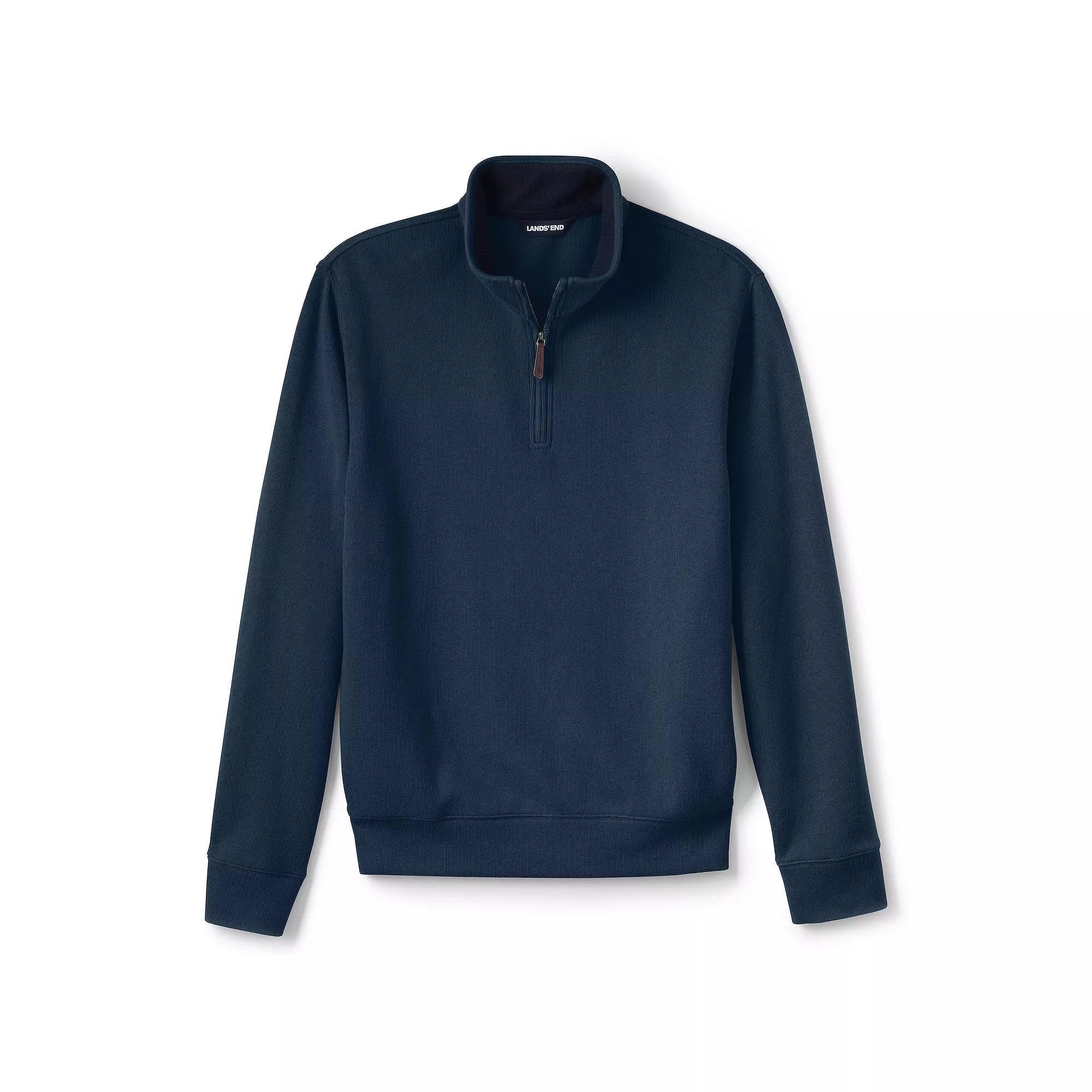Big & Tall Lands' End Bedford Classic-Fit Ribbed Quarter-Zip Sweater, Men's, Size: XL Tall, Radiant Blue Product Image
