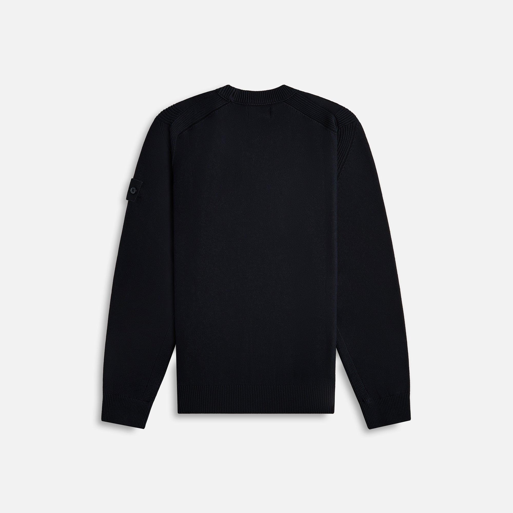 Stone Island Cotton Cashmere Ghost Piece Crewneck - Navy Blue Male Product Image