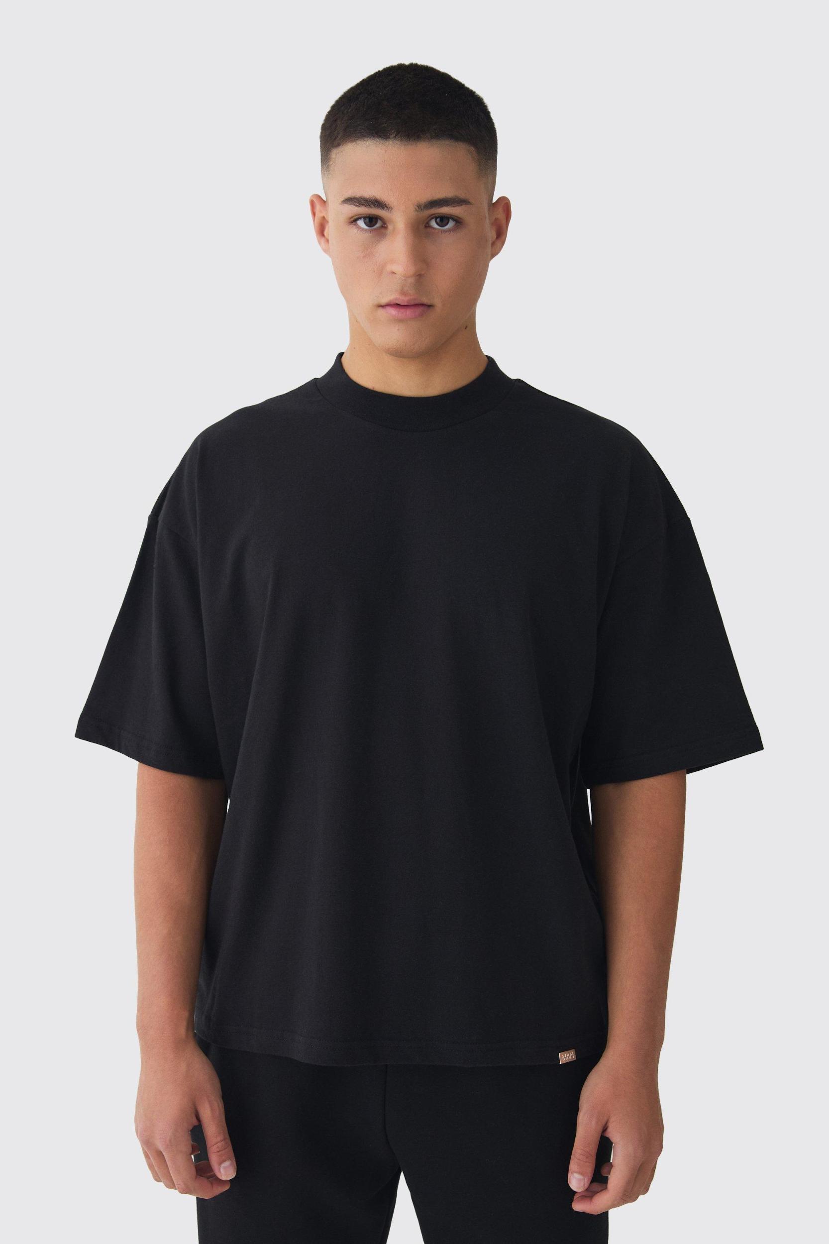 Mens Oversized Boxy Heavyweight T-shirt - Beige Product Image