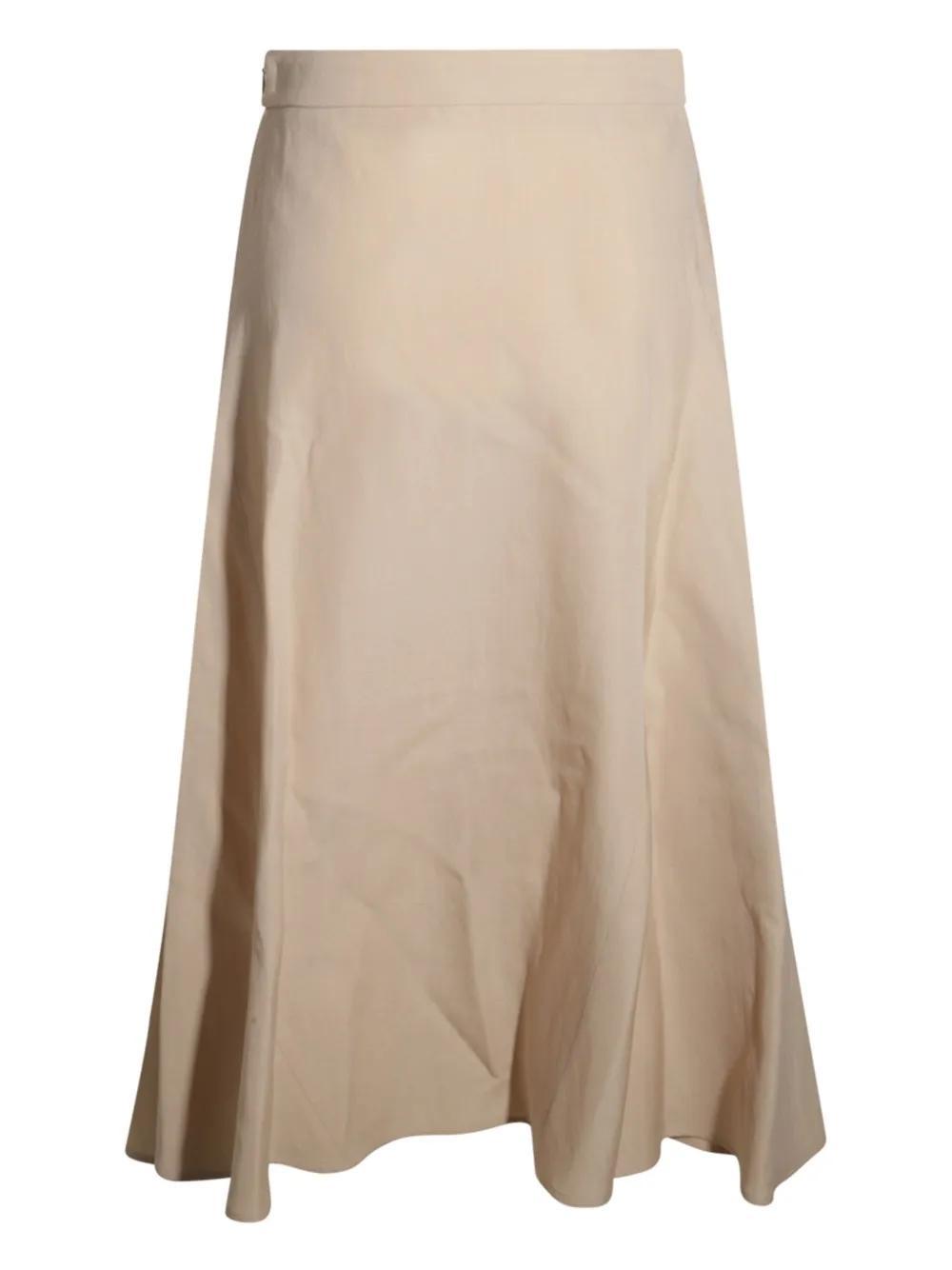 FABIANA FILIPPI Beige Cotton Midi Skirt Product Image