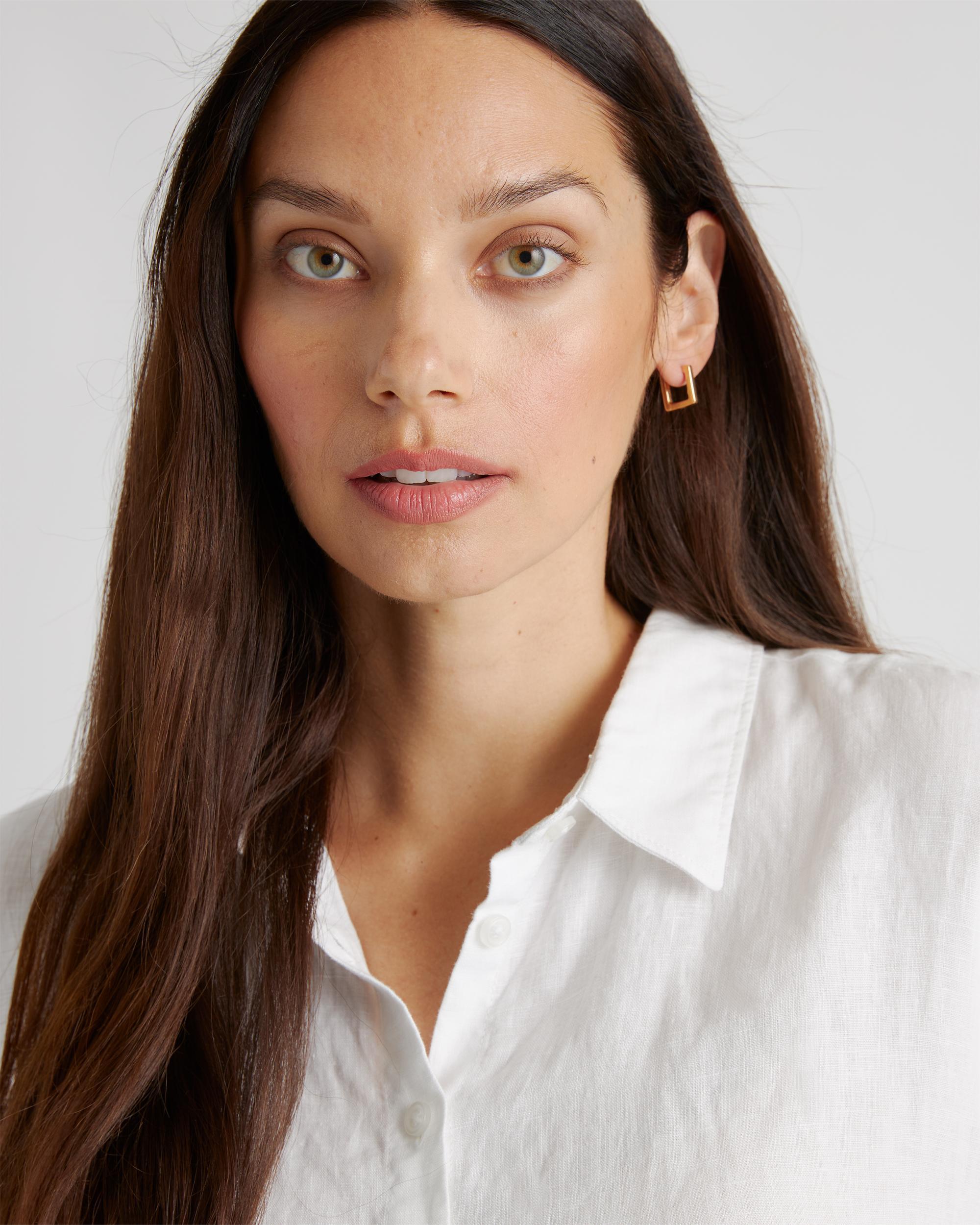 Quince | Women's 100% European Linen Maternity Long Sleeve Shirt Product Image