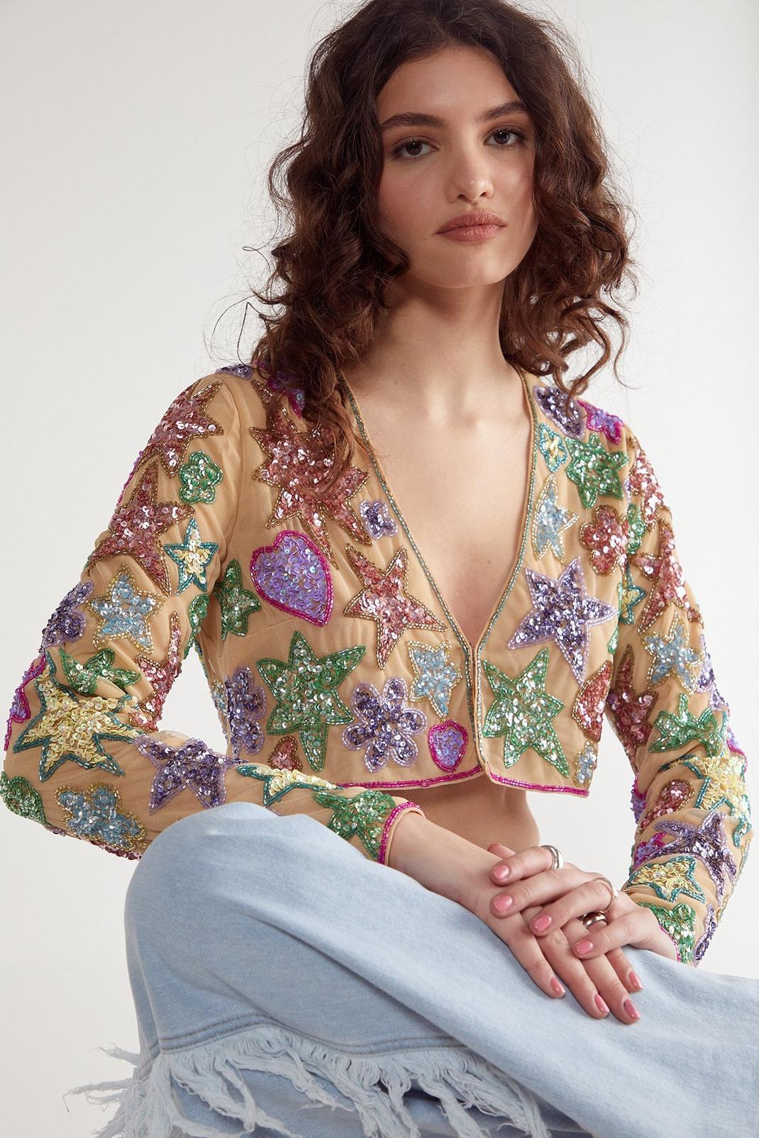 Star And Heart Embellished Jacket Product Image