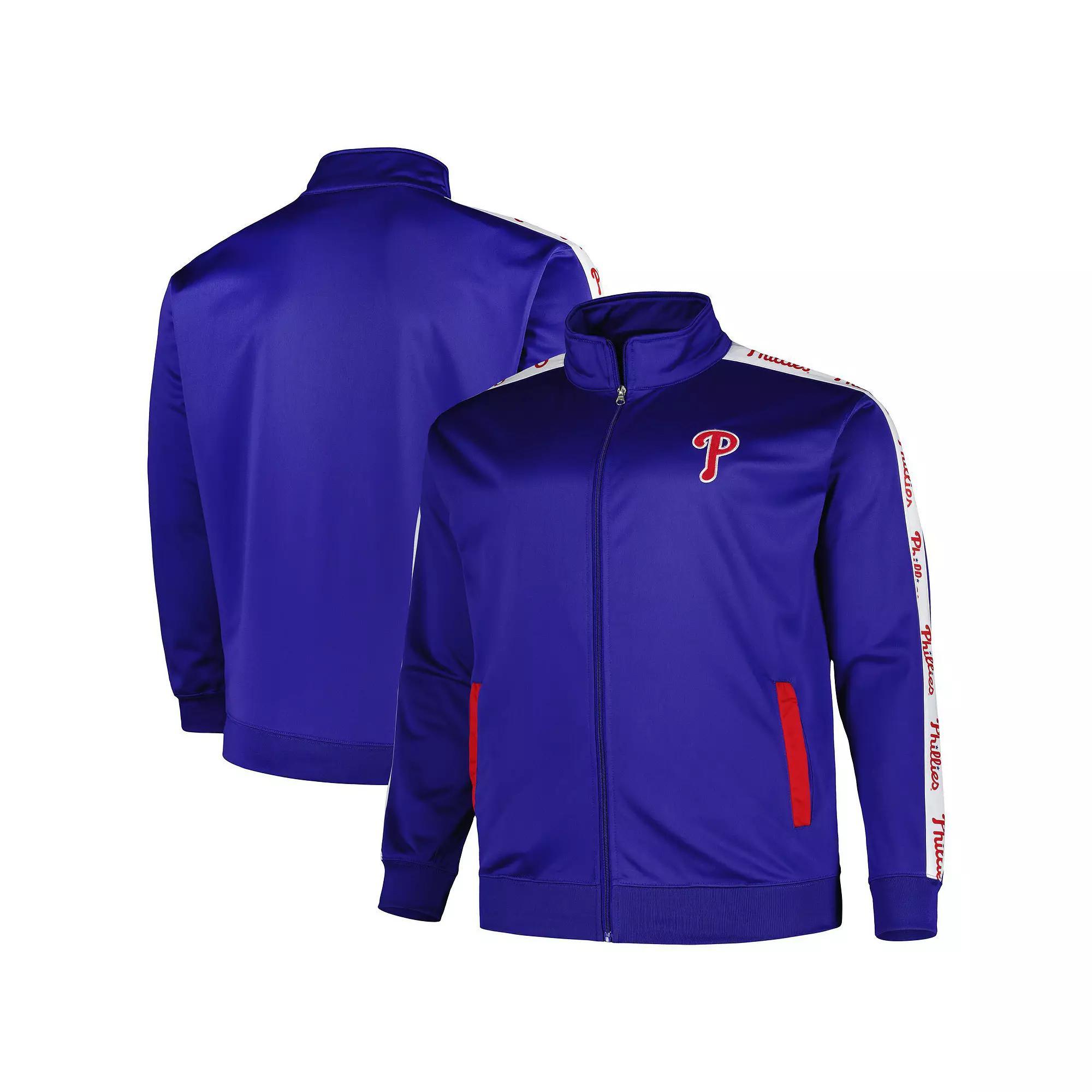 Men's Royal Philadelphia Phillies Big & Tall Tricot Track Full-Zip Jacket, Size: 2XLT, Blue Product Image
