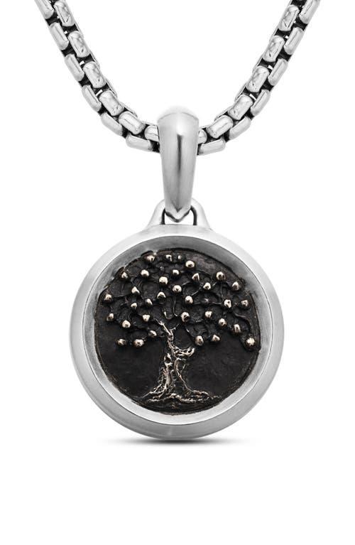 Mens Tree of Life Amulet in Sterling Silver with Bronze, 22.8mm Product Image