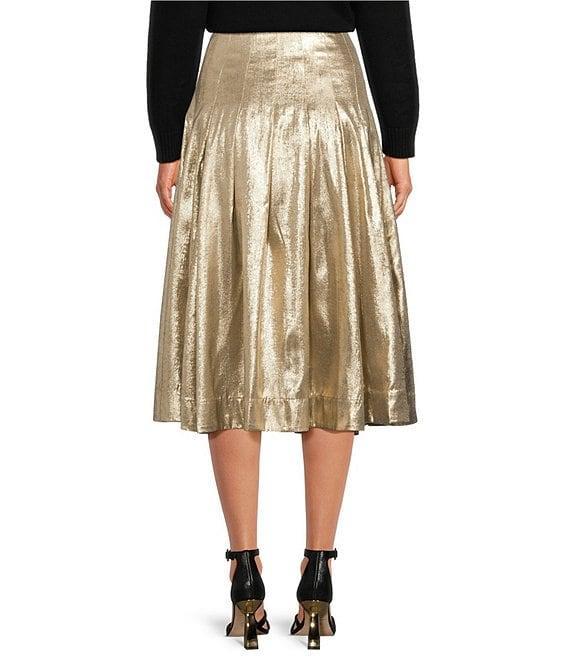 Mestiza New York Seville Metallic Box Pleat Midi Skirt Product Image