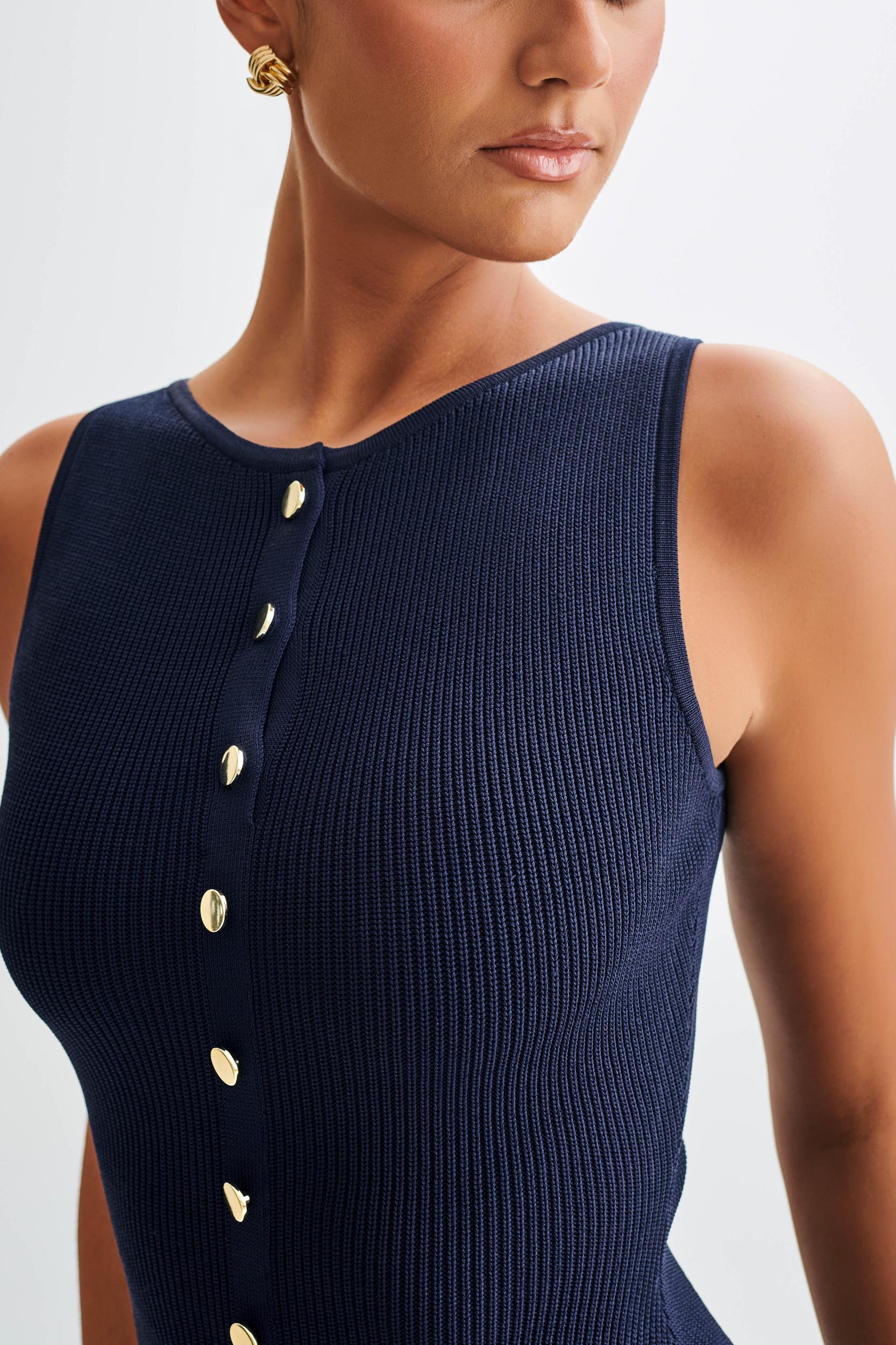 Sawyer Knit Mini Dress - Navy Product Image