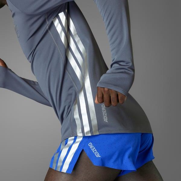 adidas Boston Marathon 2025 Adizero Long Sleeve Tee Onix XL Mens Product Image