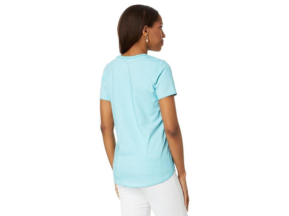 NIC+ZOE Short Sleeve Shirt Tail Crew Tee (River) Women's Clothing Product Image