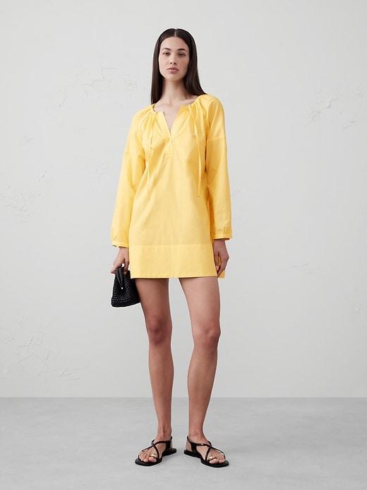 Tie-Neck Poplin Mini Dress Product Image