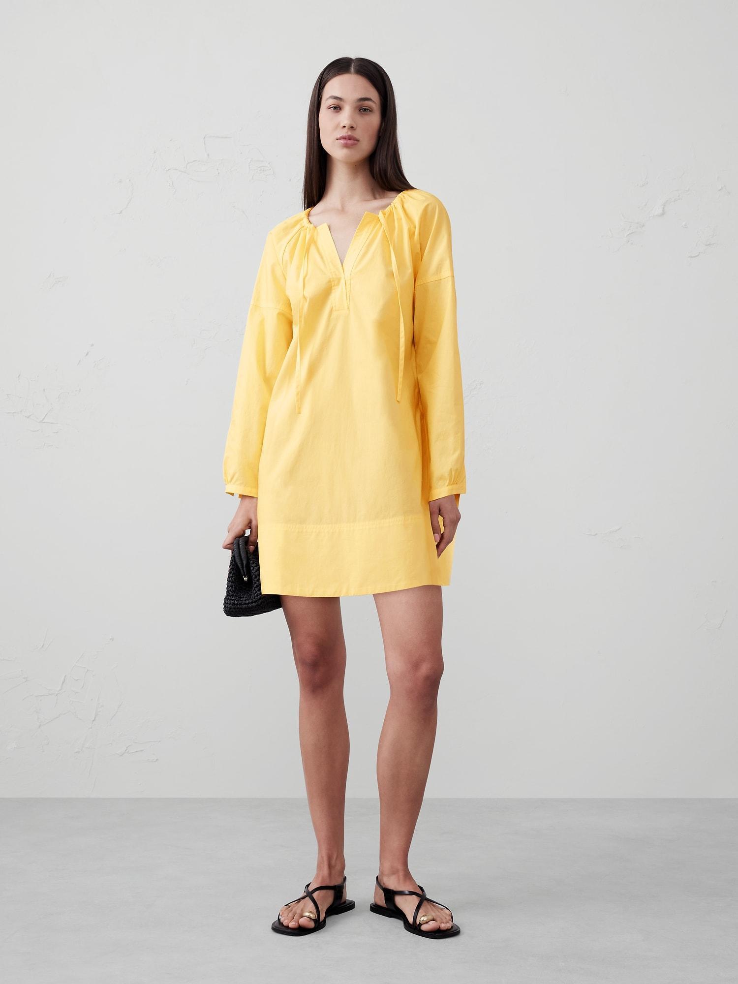 Tie-Neck Poplin Mini Dress Product Image