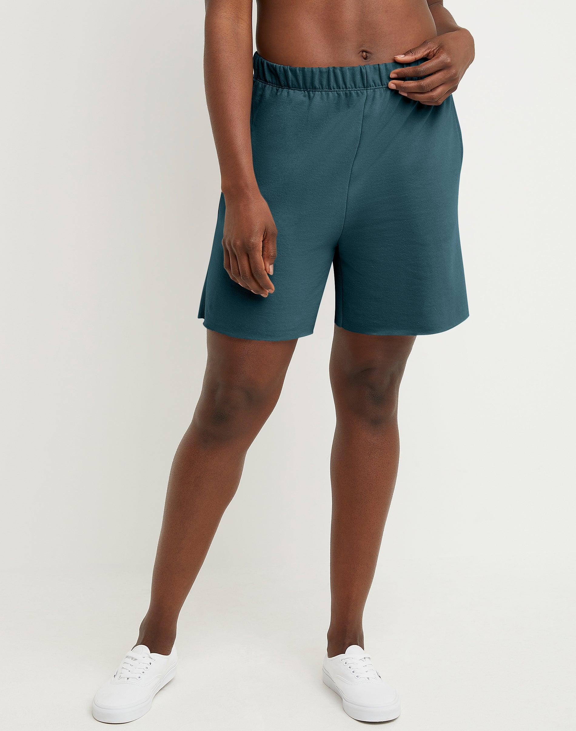 Hanes Originals Womens French Terry Shorts, 5 Concrete Heather 2XL Product Image