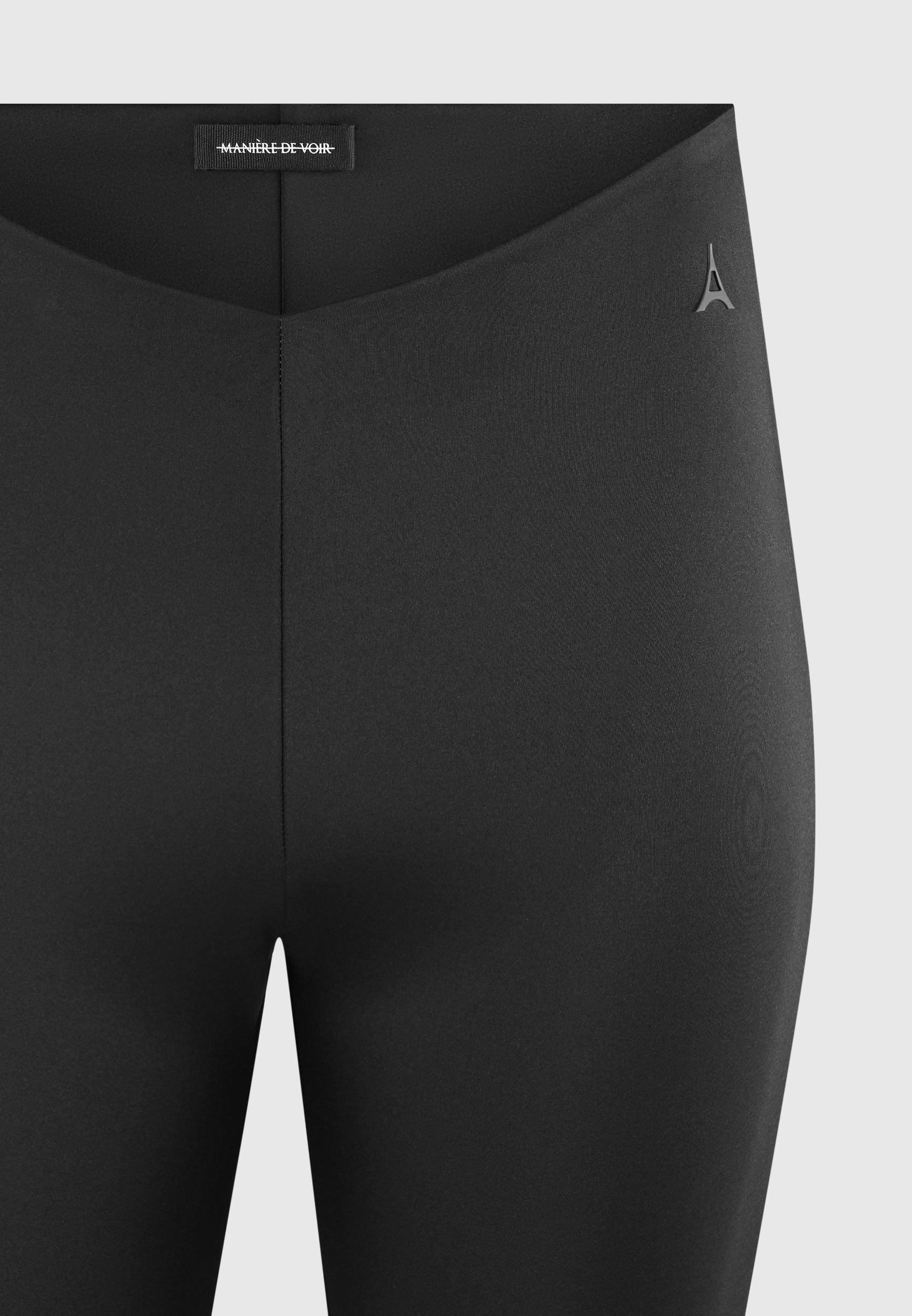 Angled Waist Capri Leggings - Black Female Product Image