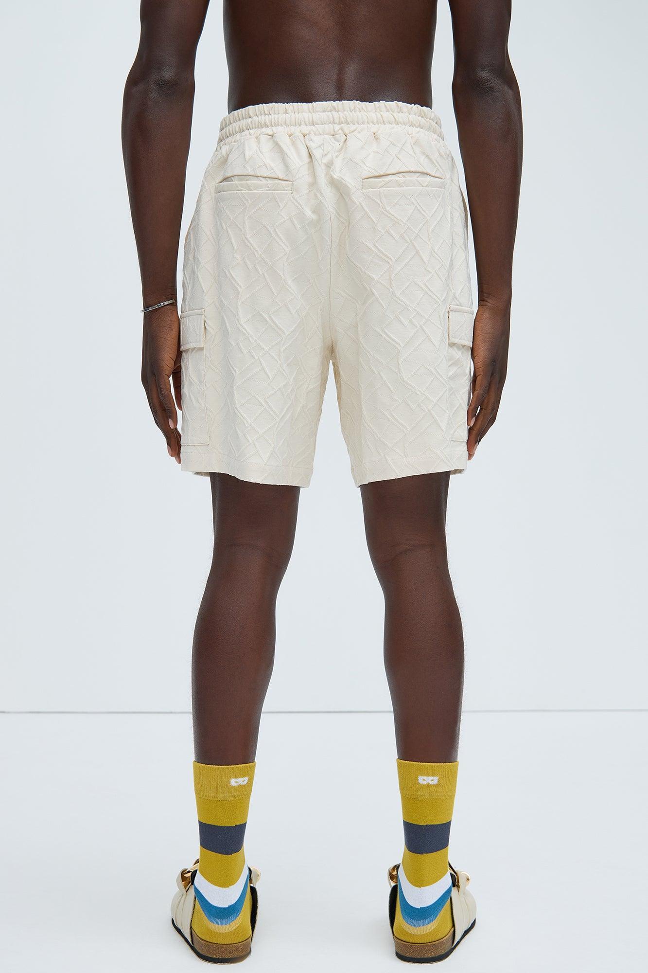 Gerrish Textured Shorts - Cream Product Image