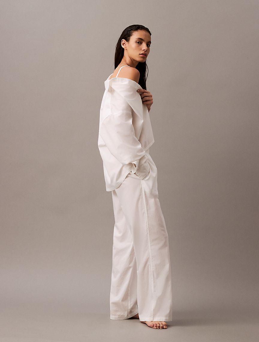 Cotton Poplin Wide Leg Pants Product Image
