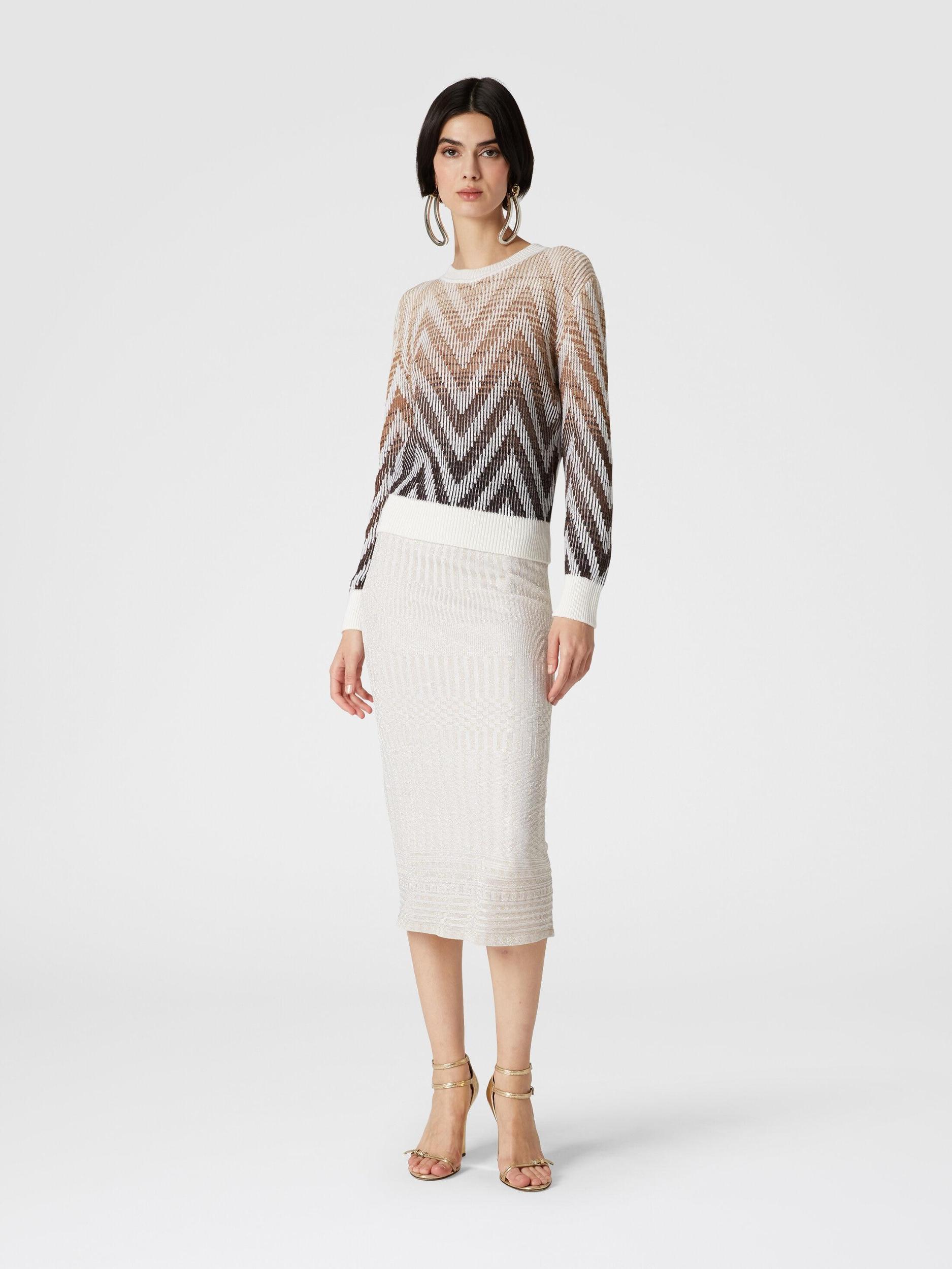 Chevron ribbed wool and cotton pullover Product Image