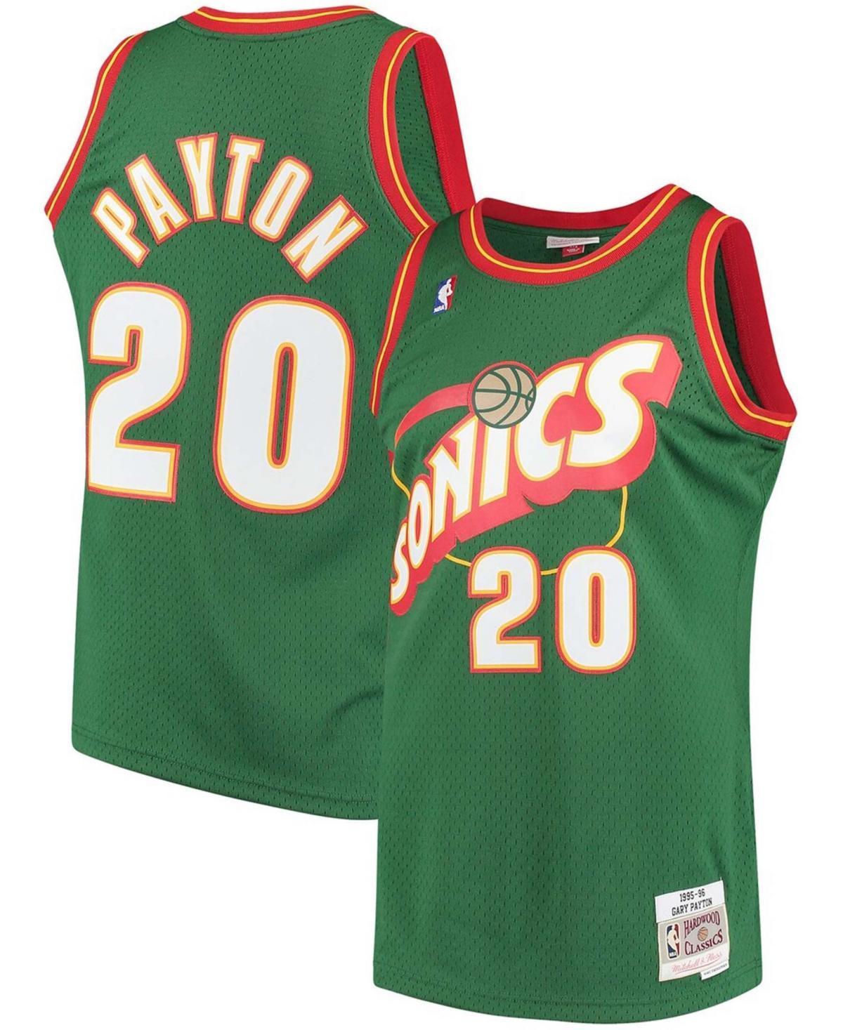 Mens Mitchell & Ness Gary Payton Green Seattle SuperSonics 1995-96 Hardwood Classics Swingman Jersey Product Image