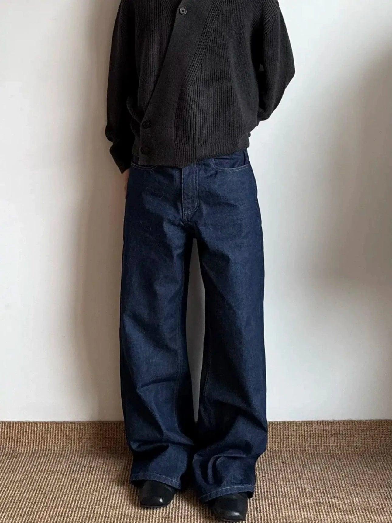 RT No. 18019 DARK BLUE STRAIGHT DENIM JEANS Product Image