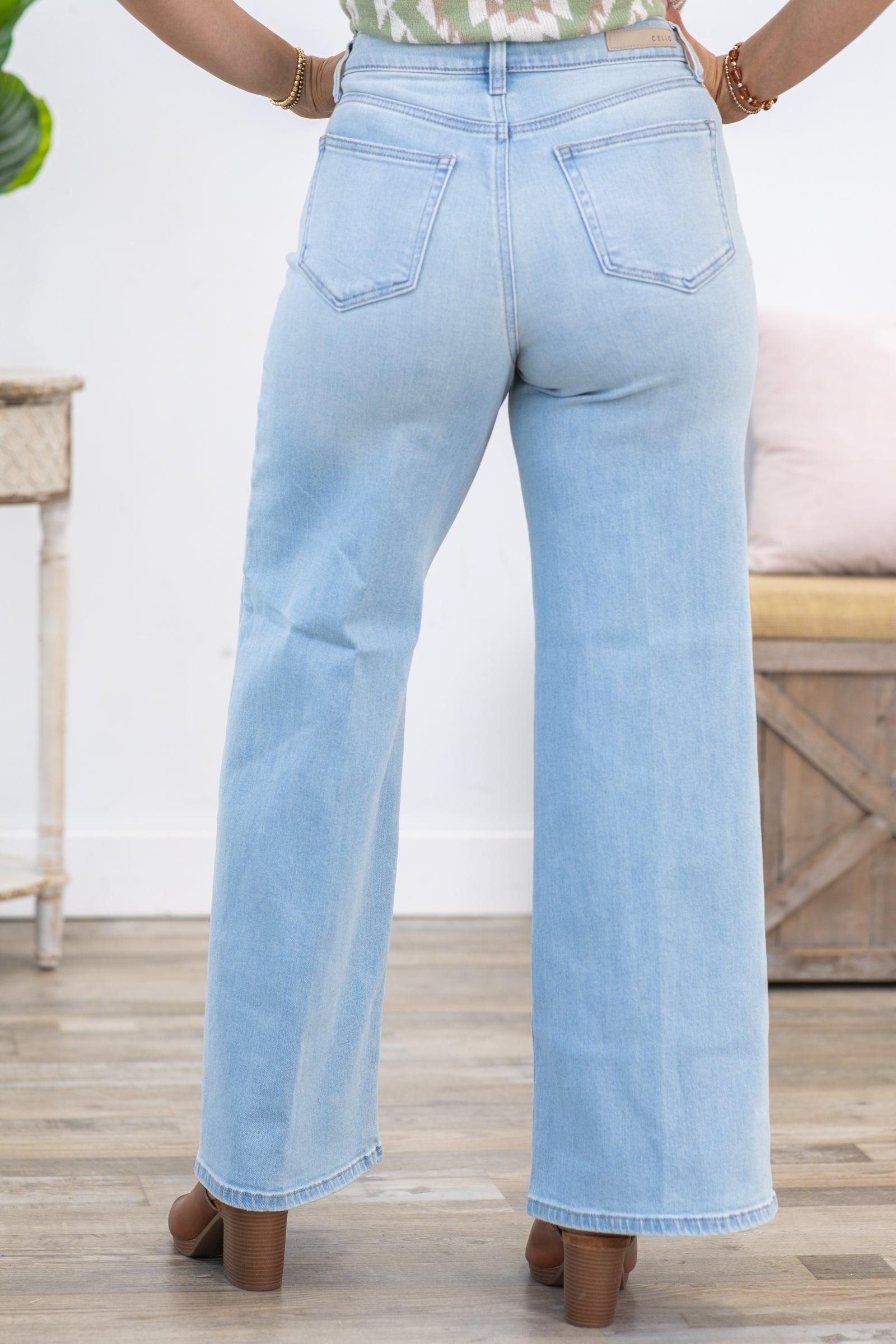 Cello High Light Wash Rise Wide Leg Jean Product Image