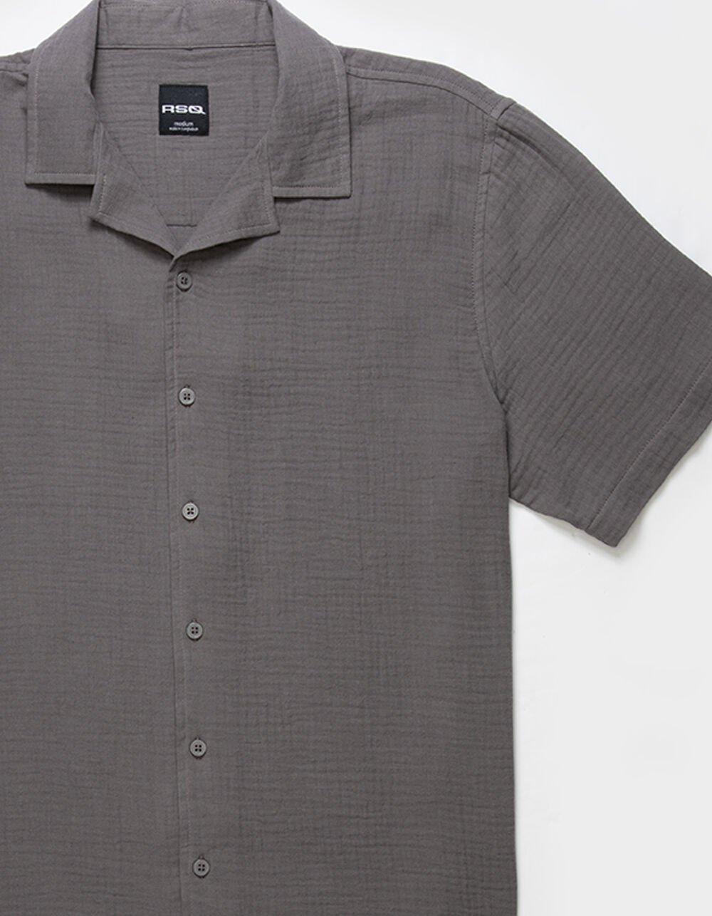 RSQ Mens Gauze Camp Shirt - DARK GRAY Product Image