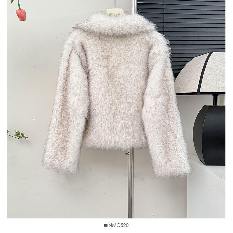 Collared Faux-Fur Toggle Coat Product Image