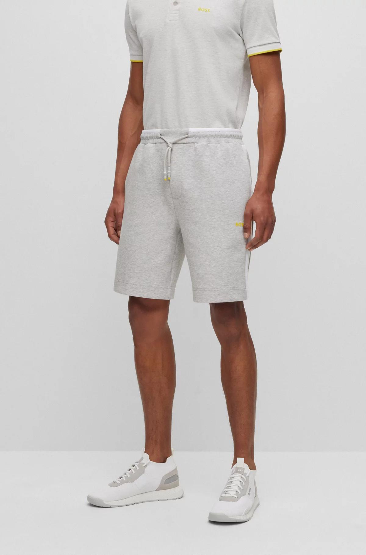 BOSS STRETCH-COTTON-BLEND SHORTS WITH TAPE TRIMS Male Product Image