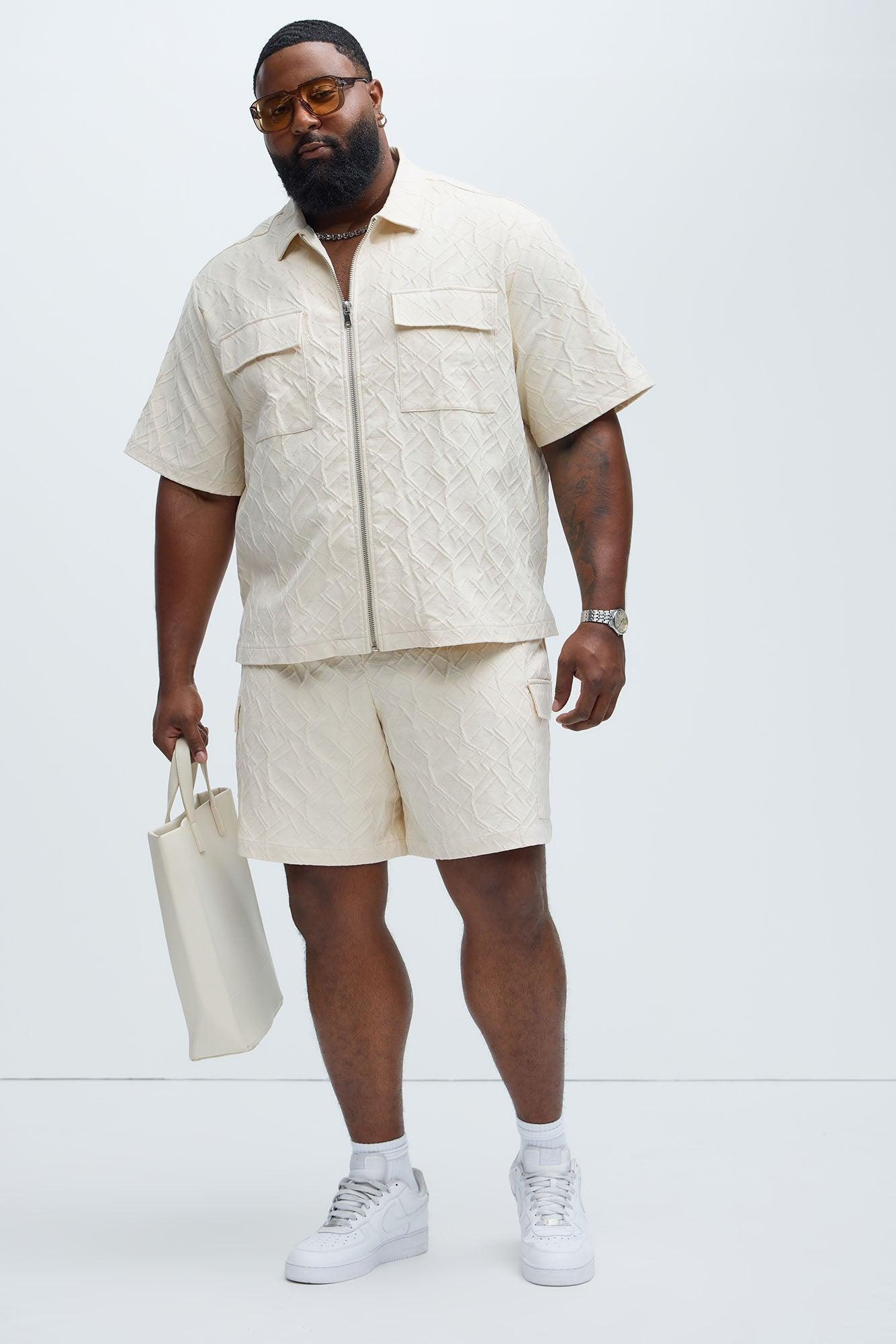 Gerrish Textured Boxy Shirt - Cream Product Image