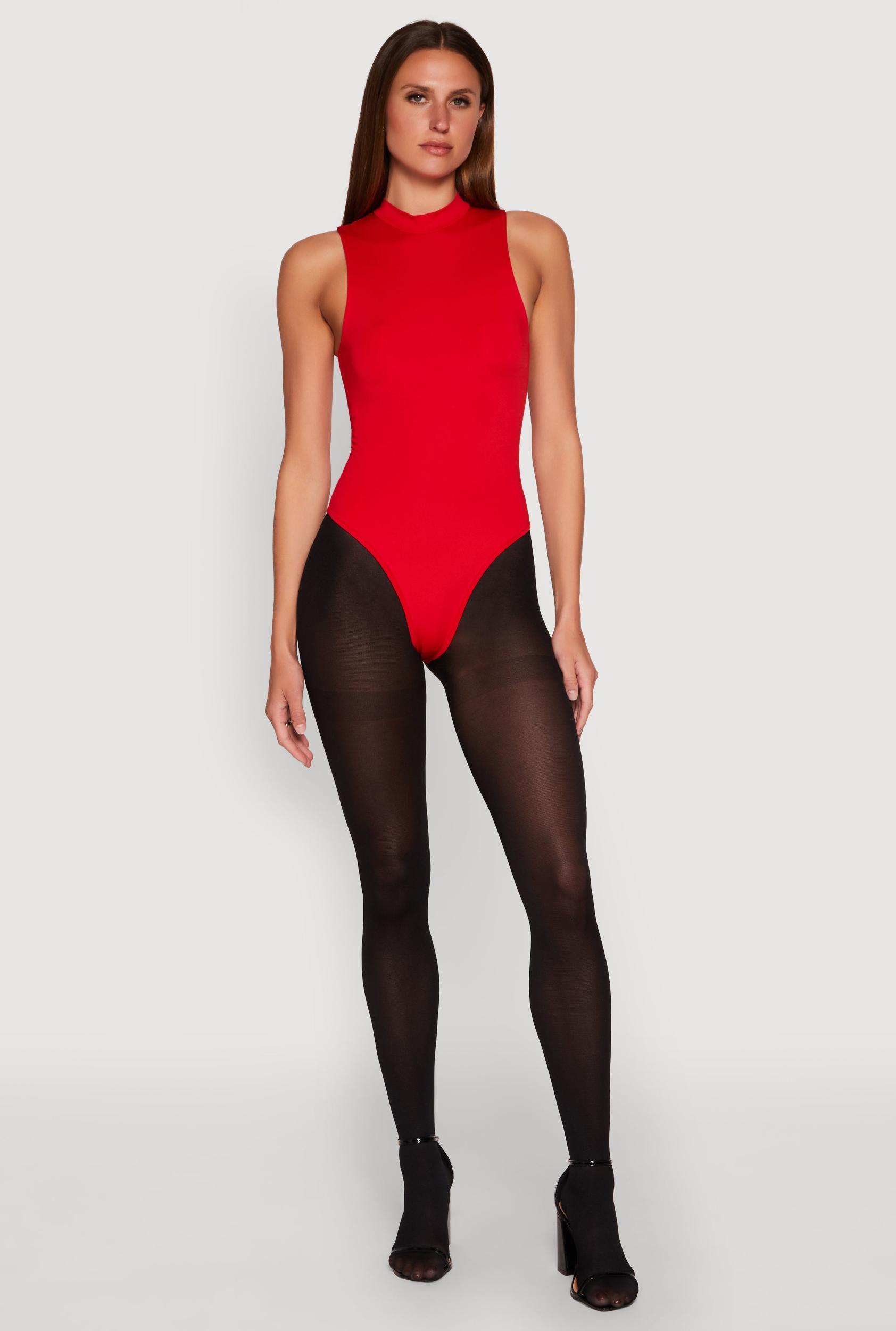 Womens Daisy Mock Neck Tank Bodysuit Product Image