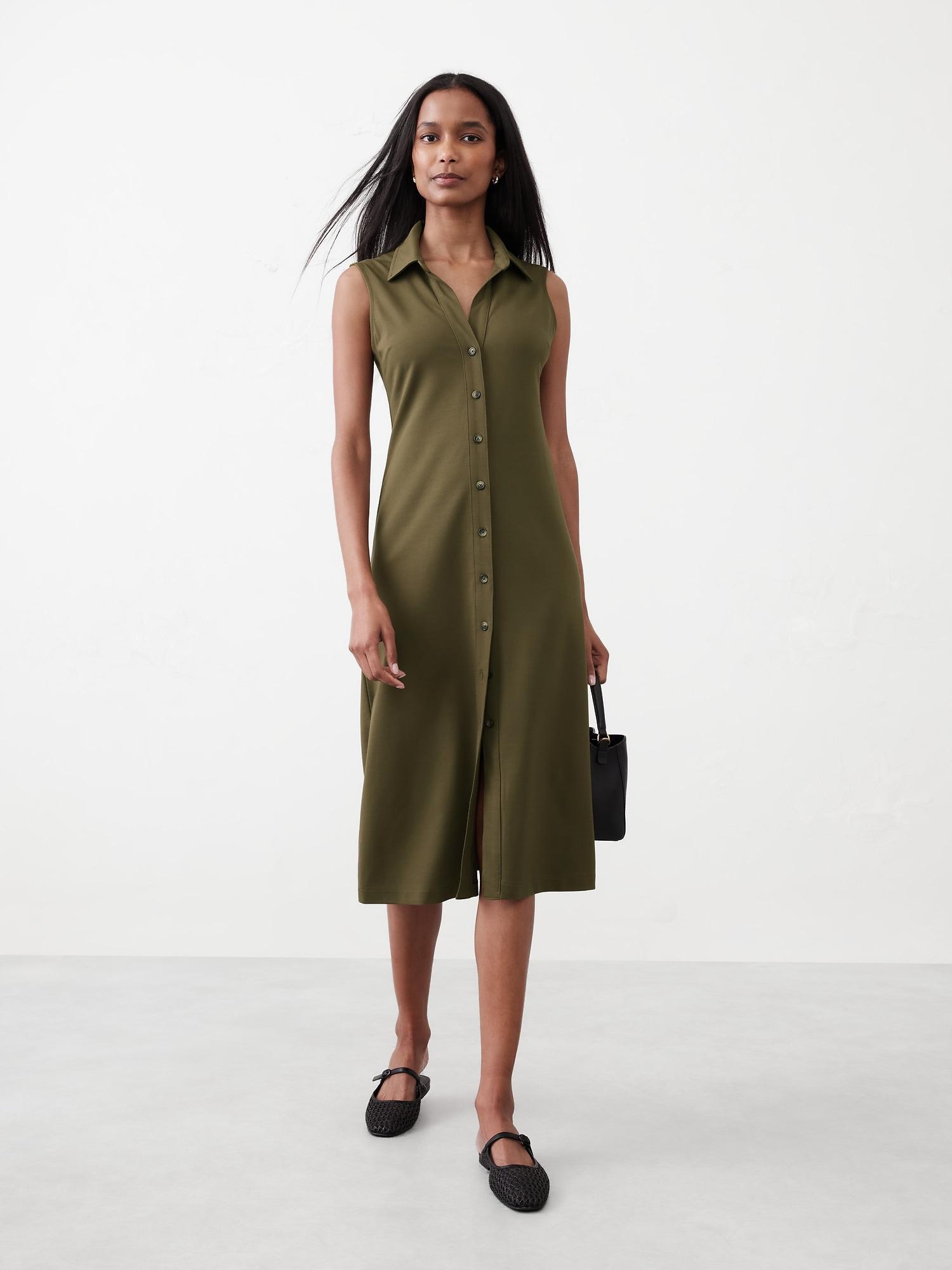 Button-Down Knit Shirtdress Product Image