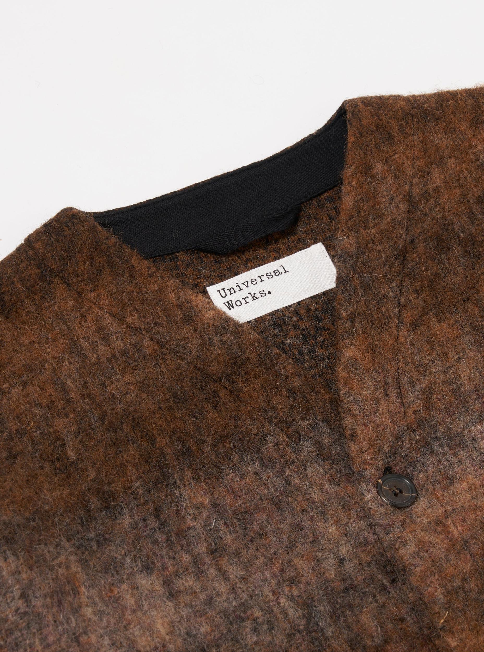 Universal Works Cardigan in Brown Ombre Fleece Product Image