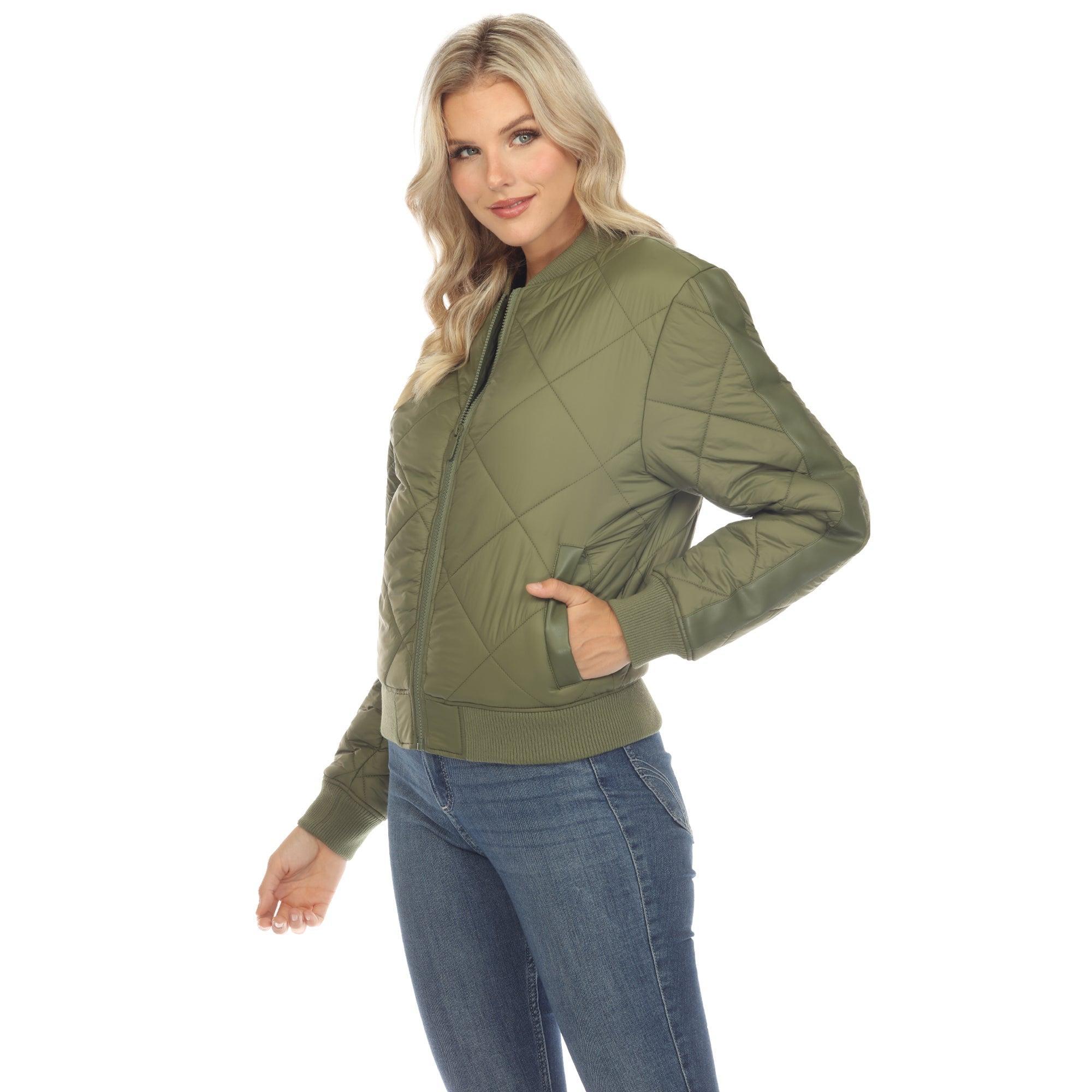 Lightweight Diamond Quilted Puffer Bomber Jacket Product Image