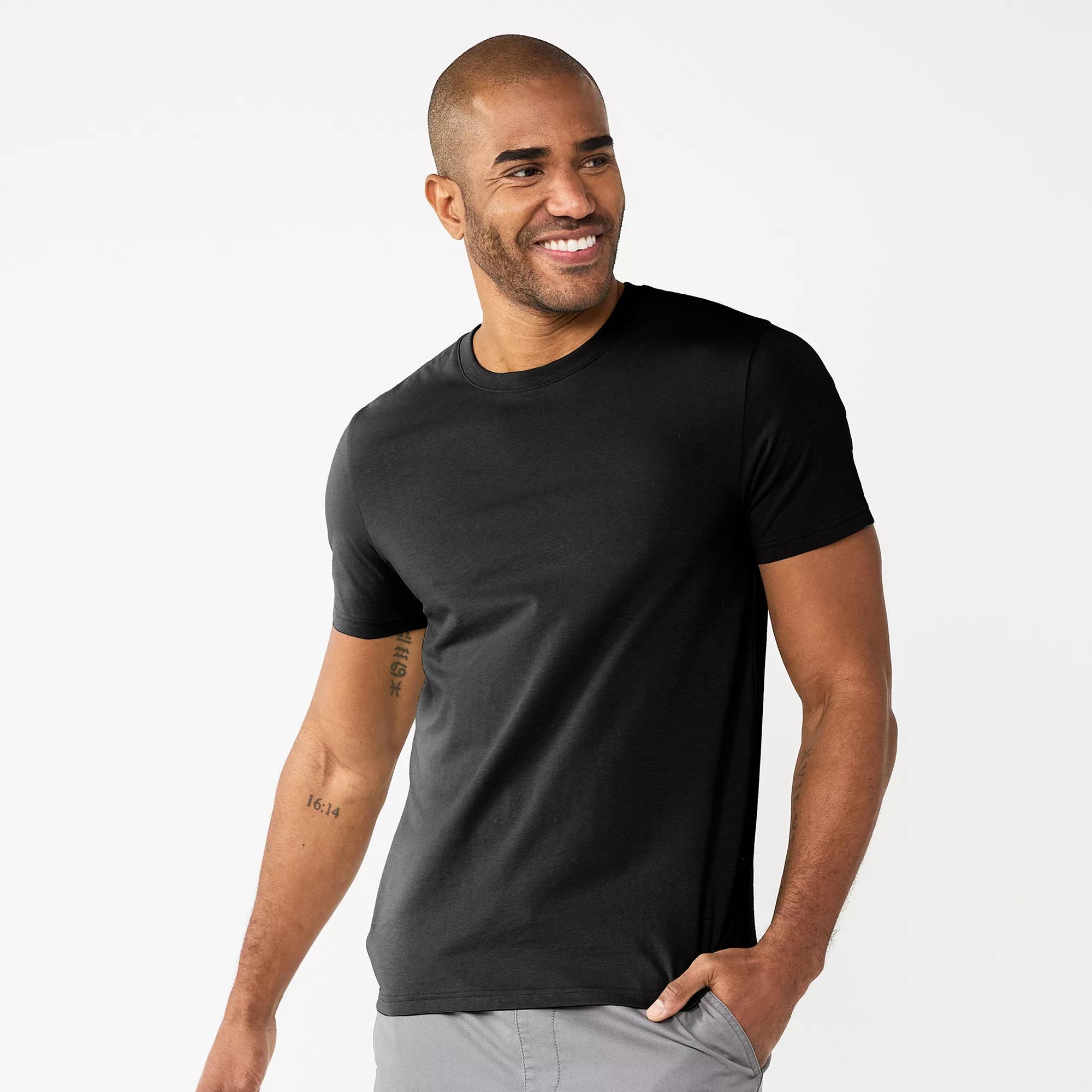Men's Sonoma Goods For Life® Supersoft Crewneck Tee, Size: Medium, New Black Product Image