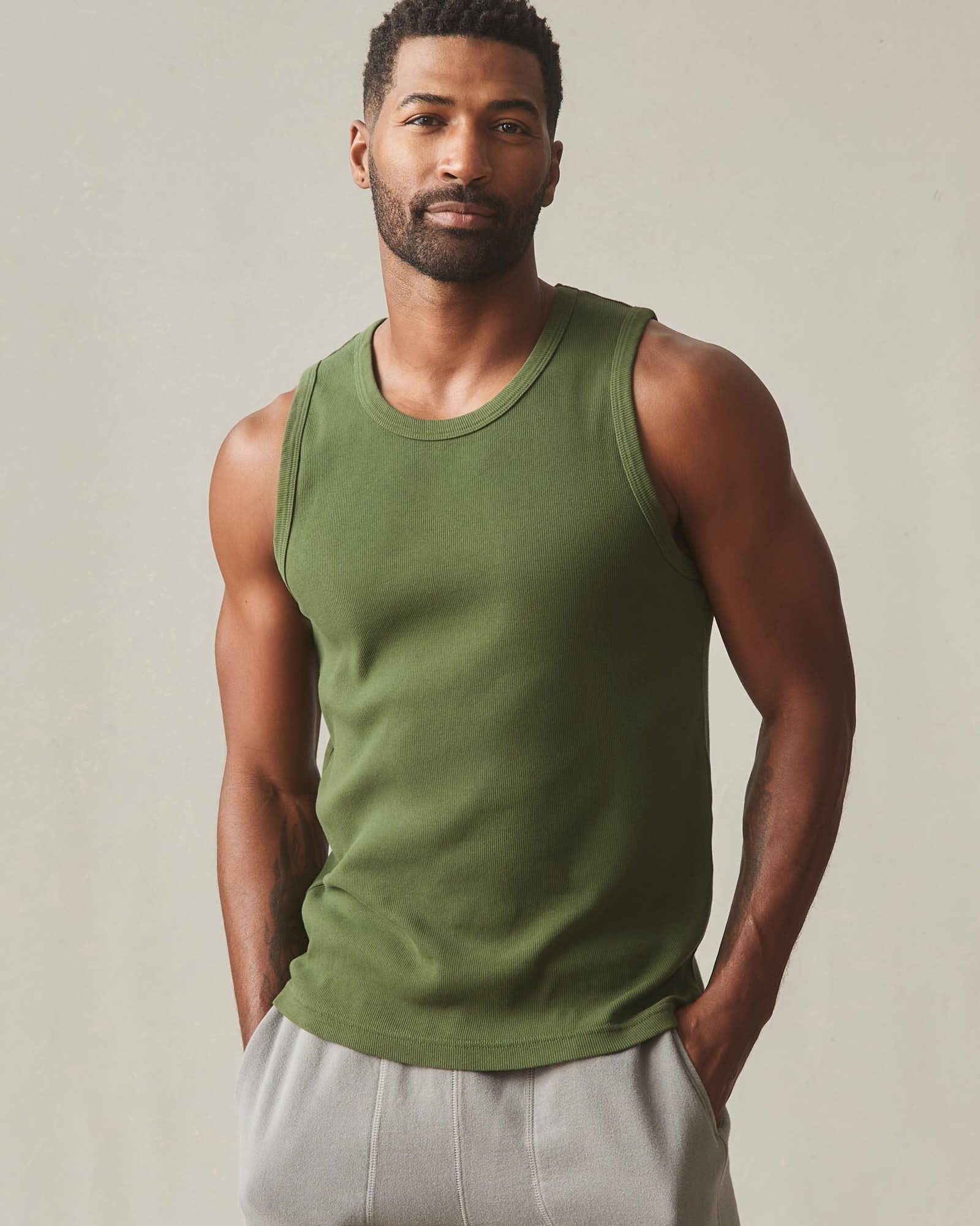 Men's Rib Tank - Chive Product Image