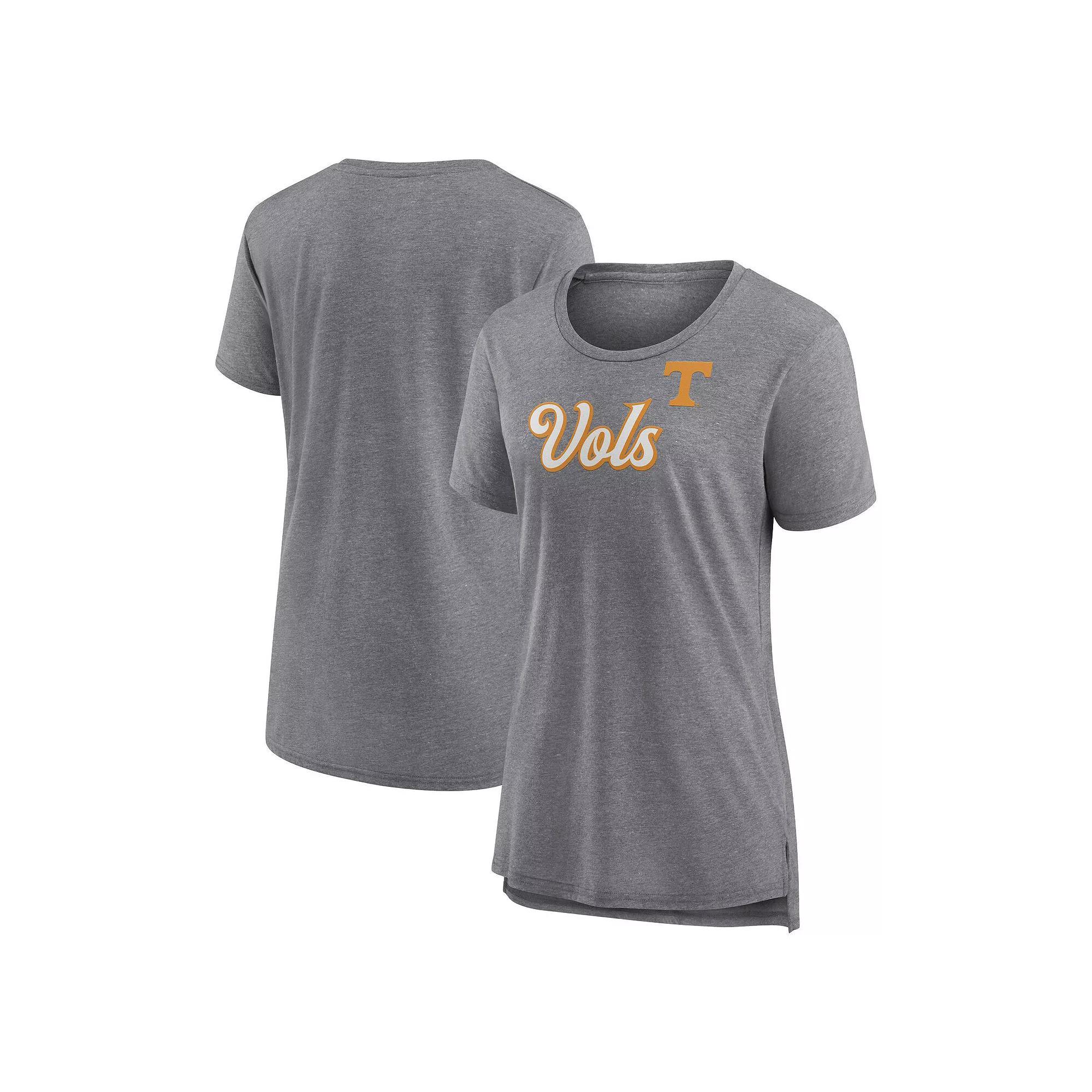 Women's Fanatics Gray Tennessee Volunteers Heritage Past Script Tri-Blend T-Shirt, Size: Large, Grey Product Image