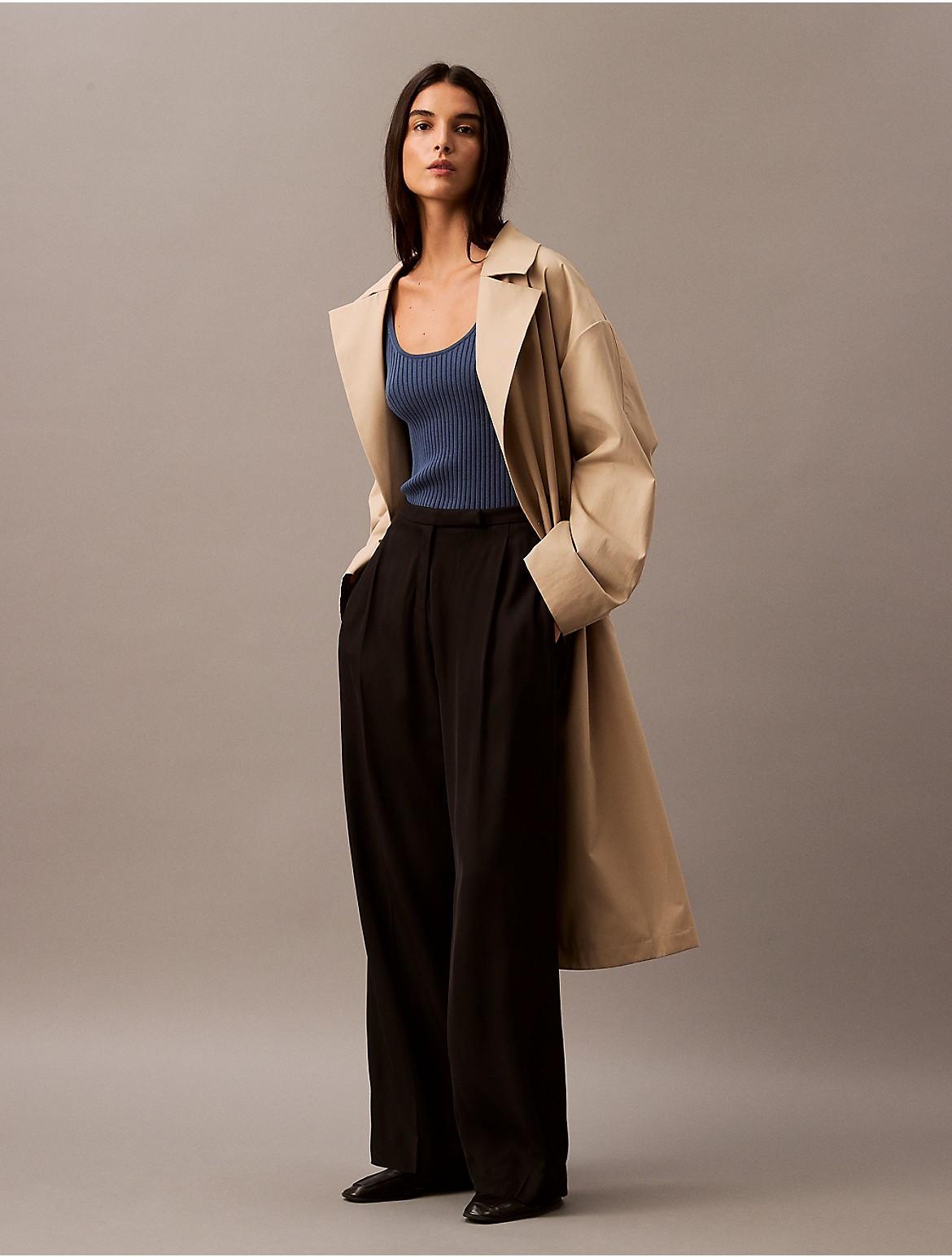 Calvin Klein Womens High Waist Tailored Pants - Black - 0 Product Image