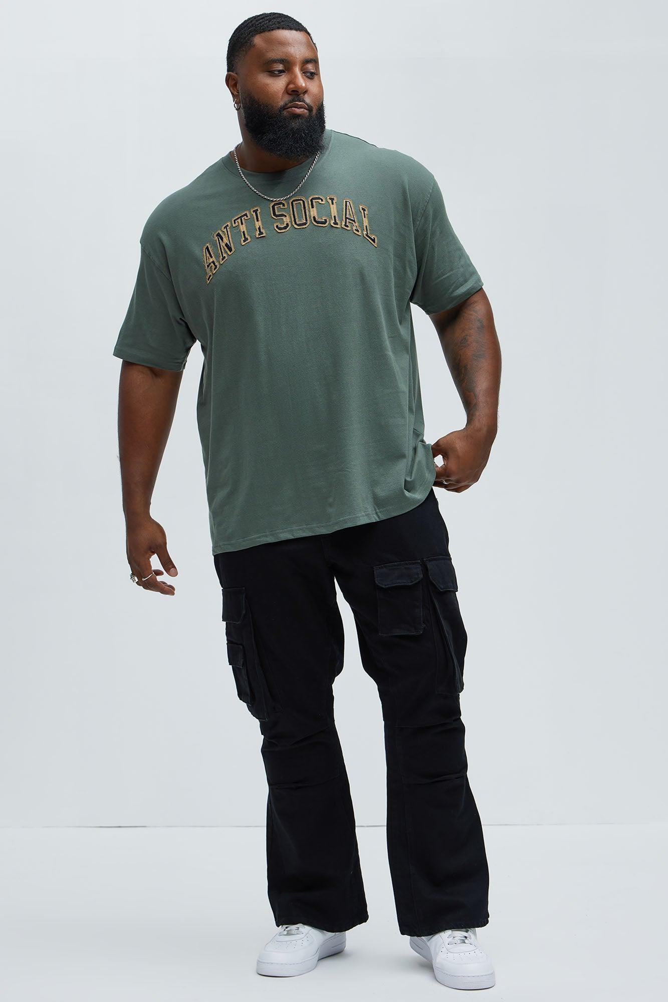 Anti-Social Short Sleeve Tee - Olive Product Image