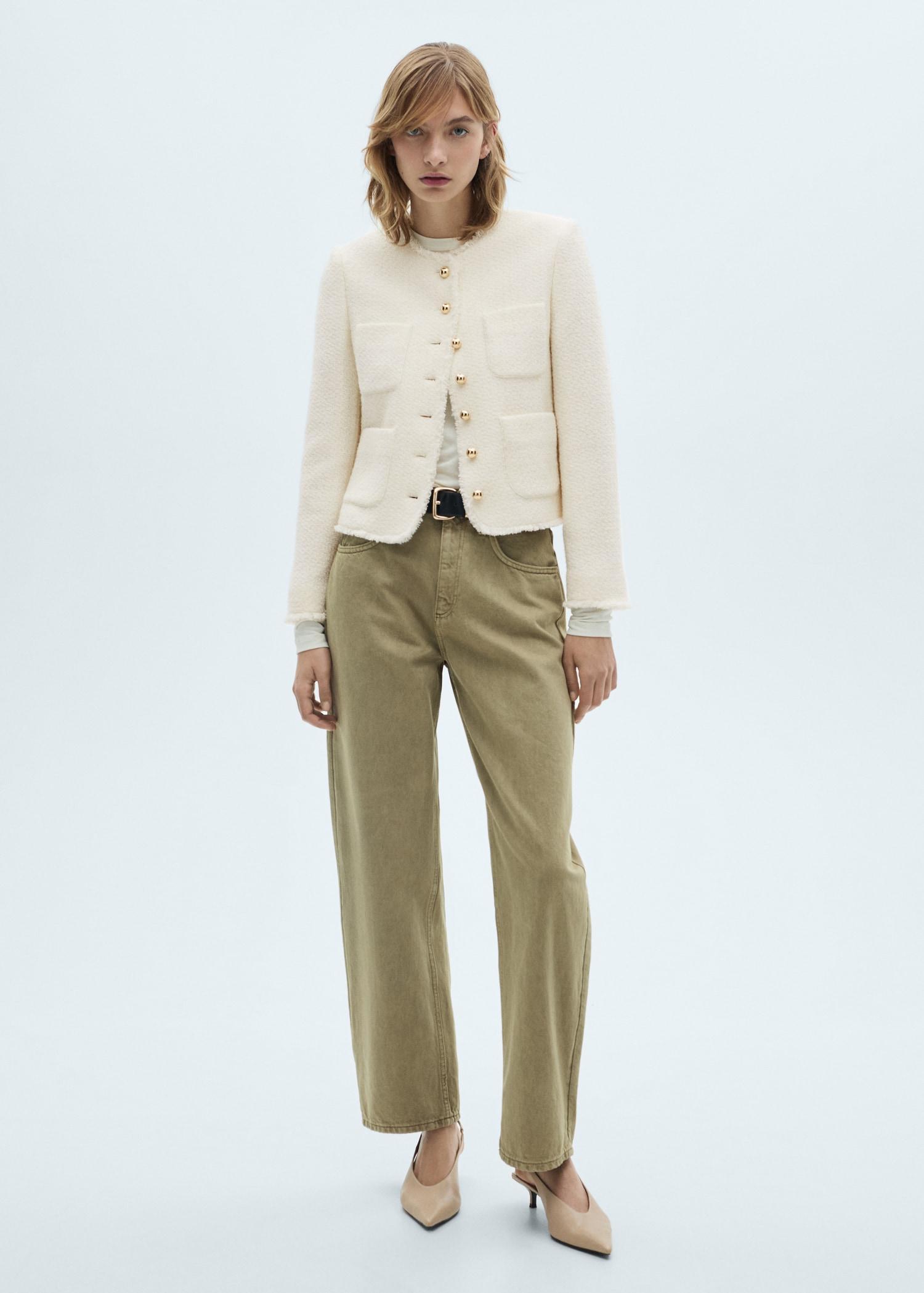 Tweed jacket with jewel buttons - Women | MANGO USA Product Image