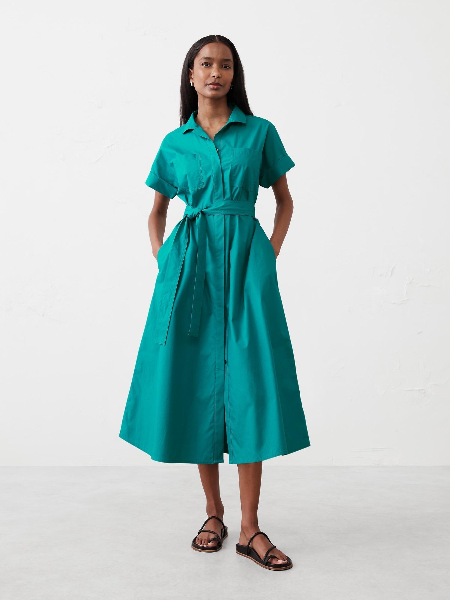 Tie-Waist Midi Shirtdress Product Image