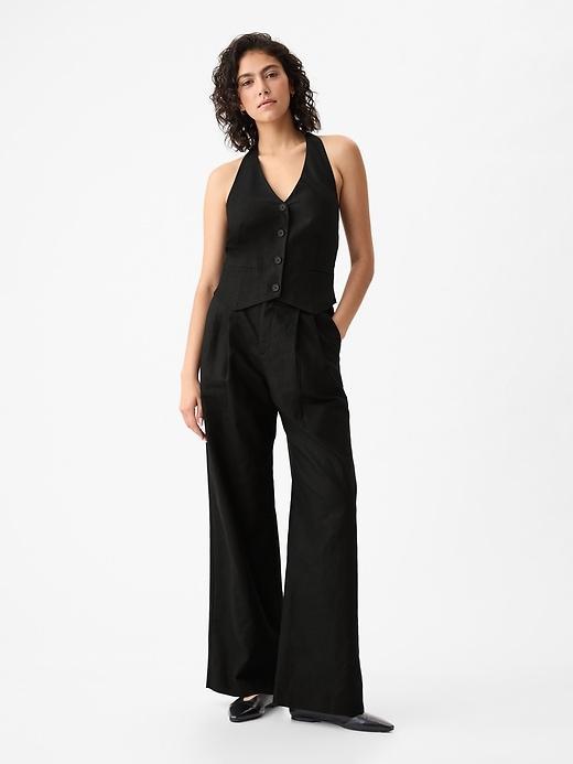 Linen-Cotton Halter Vest Product Image