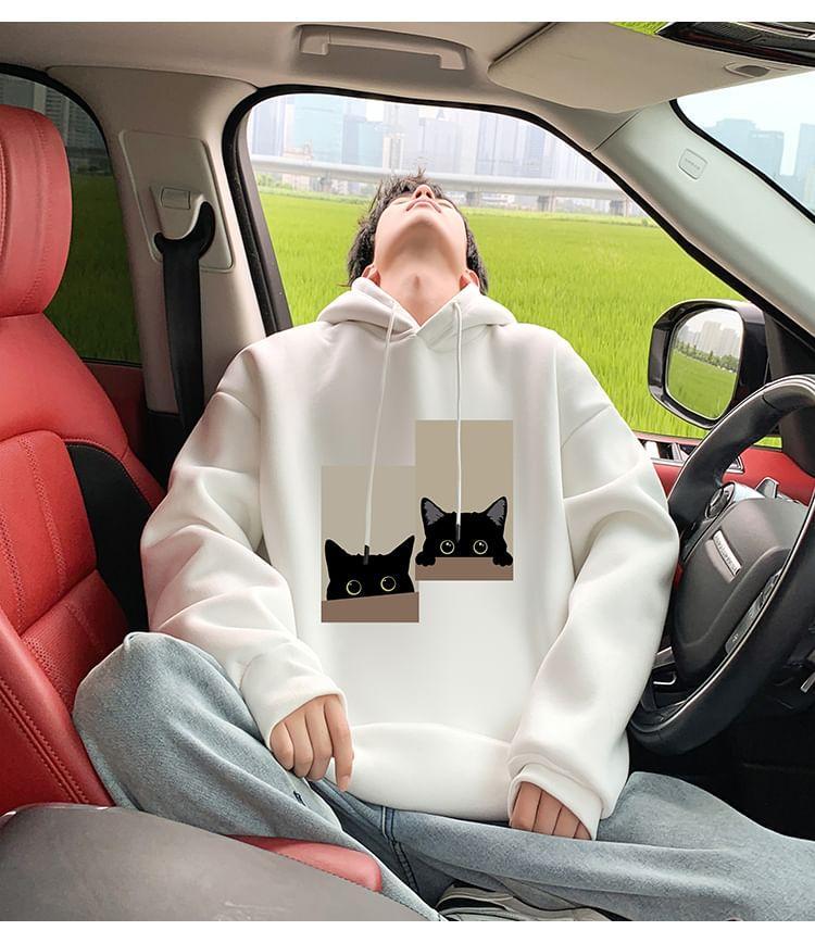 Cat Print Hoodie Product Image