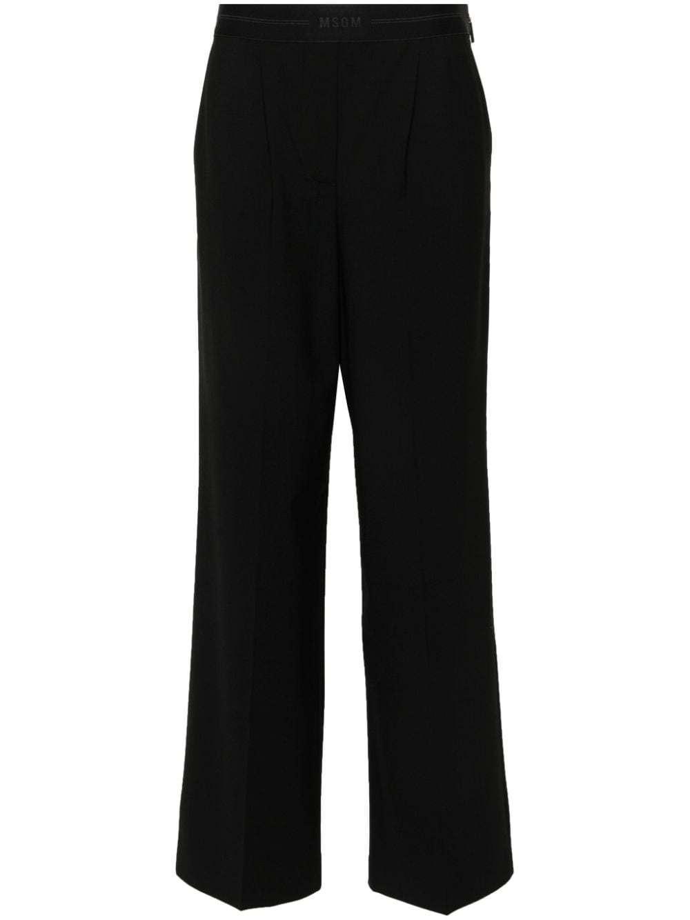 MSGM Logo-waist Trousers In Black Product Image