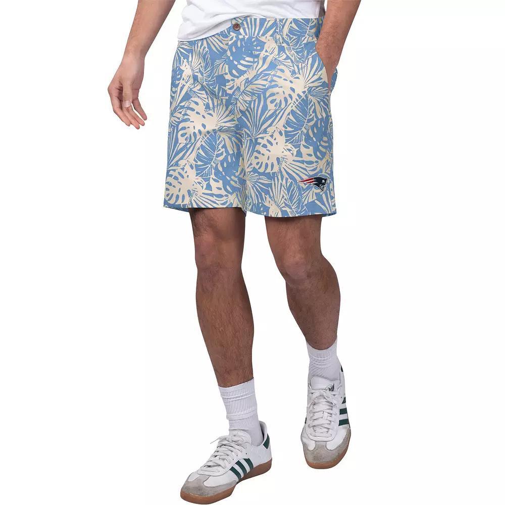 Men's Margaritaville Royal New York Giants Sandwashed Monstera Print Amphib Shorts, Size: 40, Blue Product Image