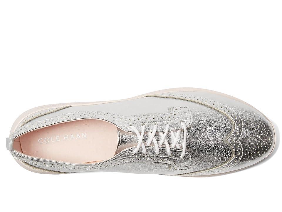 Cole Haan Womens Zergrand Meritt Wingtip Oxford Shoes - Silver Size 6.5 Product Image
