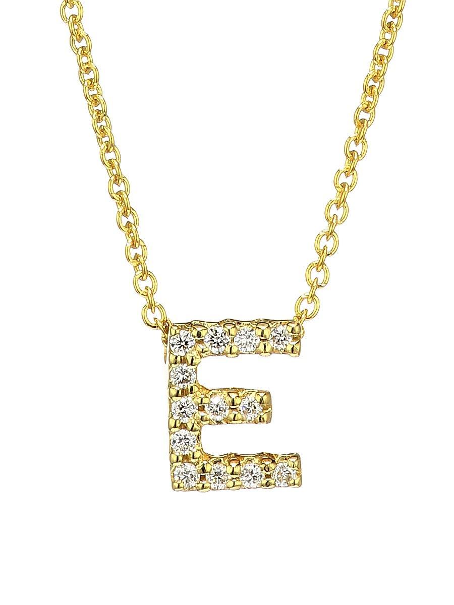 Womens Tiny Treasures Diamond & 18K Yellow Gold Initial Necklace Product Image