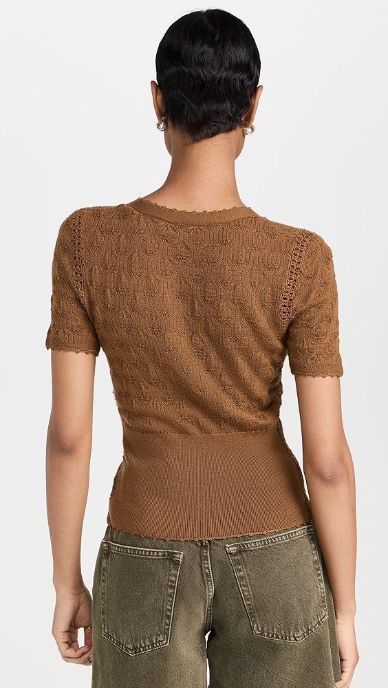 Sea Mila Pointelle V-Neck Sweater | Shopbop Product Image
