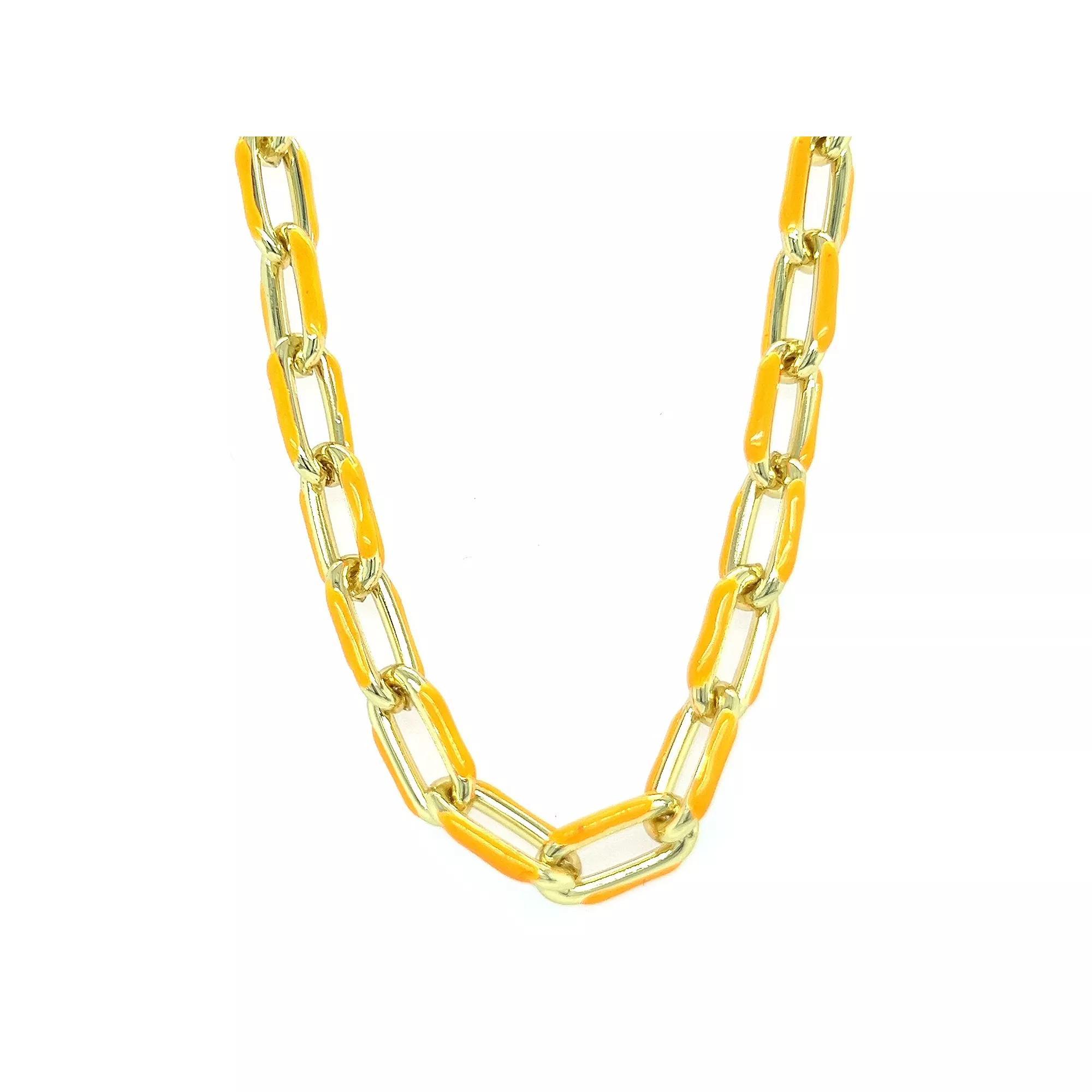Juvell 18k Gold Plated Orange Accent Necklace, Women's, Two Tone Product Image
