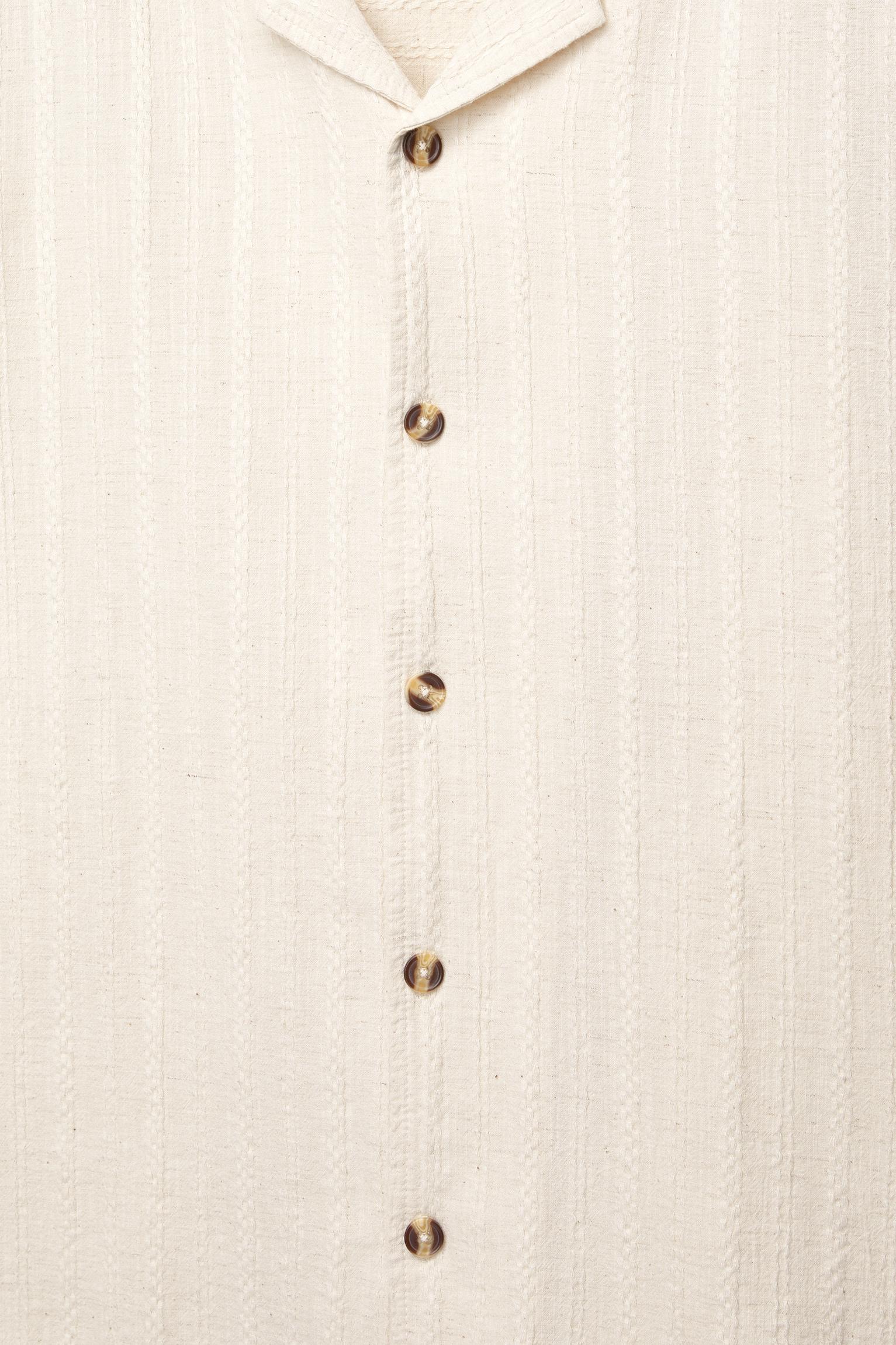 Short sleeve linen blend shirt Product Image