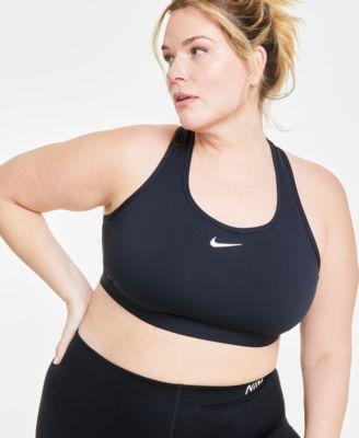 Nike Women's Swoosh Medium Support Sports Bra in White/White Size 2XL 100% Polyester/Spandex Product Image